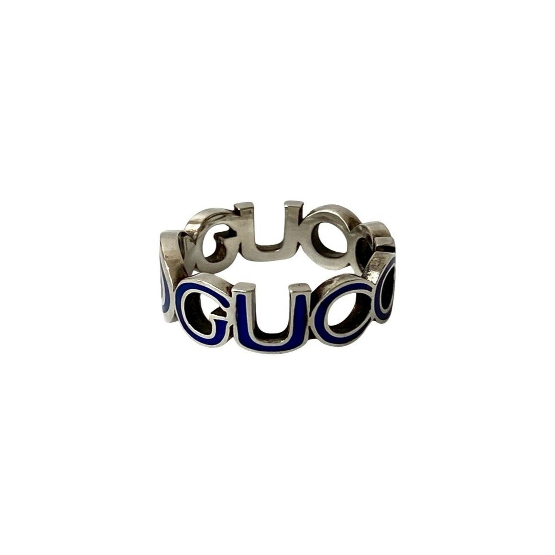 Gucci Silver Blue Silver 925 Band Ring