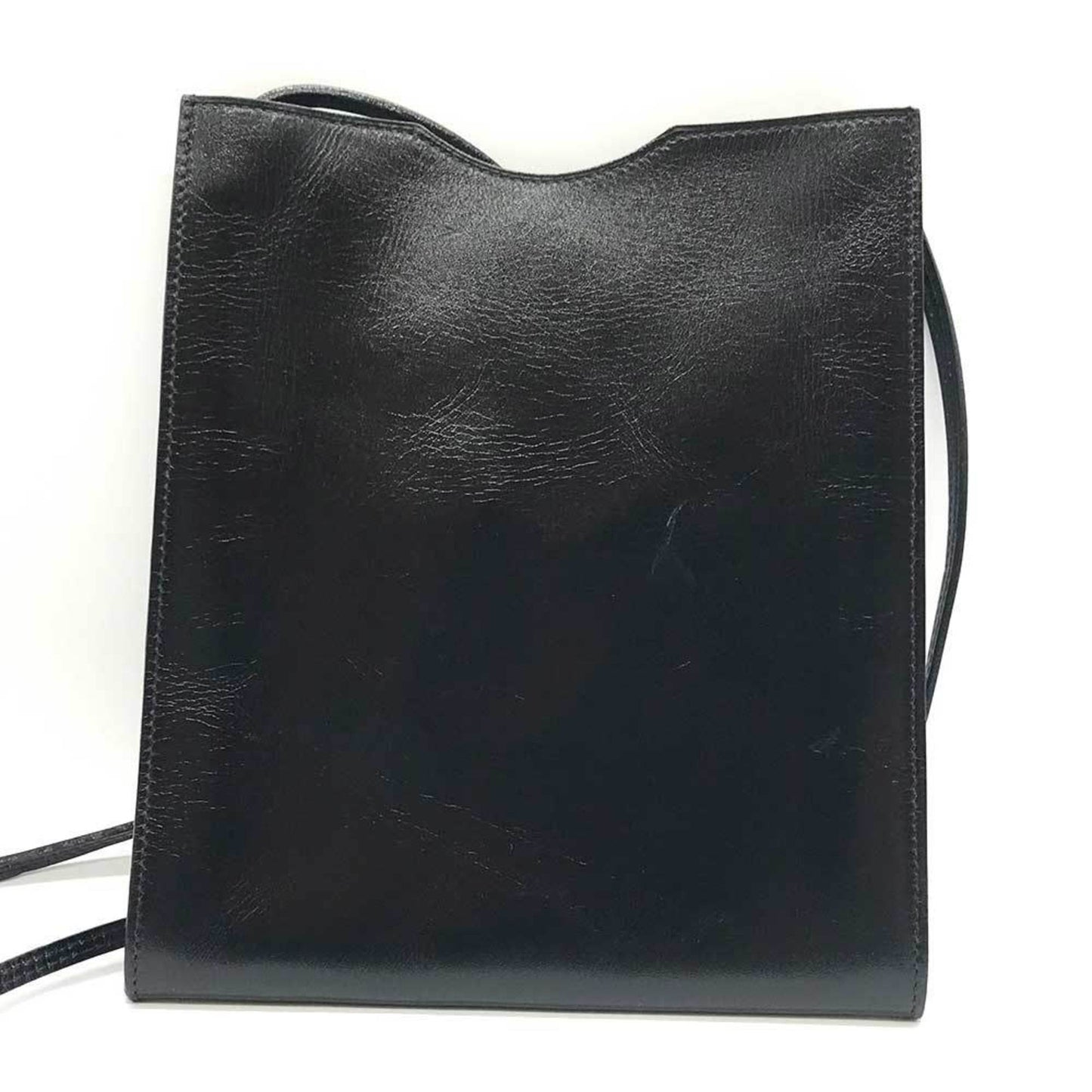 Hermes Onimaitou Box Calf Pochette Shoulder Bag Leather Calf Leather Black