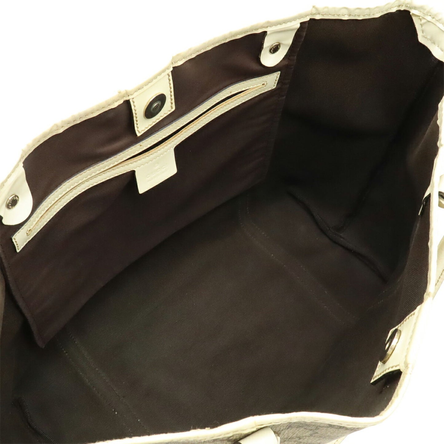 Gucci Dark Beige Ivory Gg Supreme Patent Leather Shoulder Bag Tote Bag