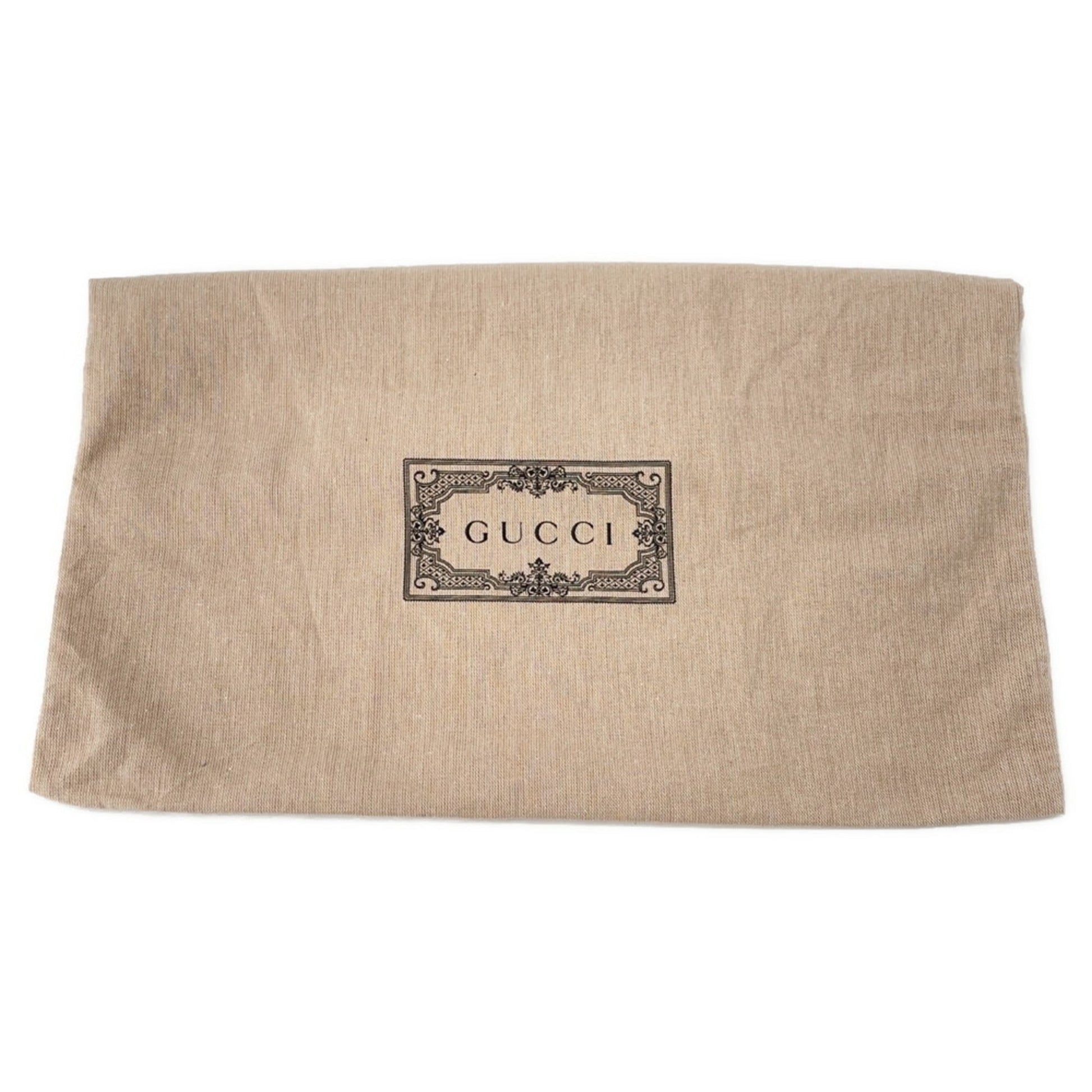 Gucci Beige Black Leather Handbag