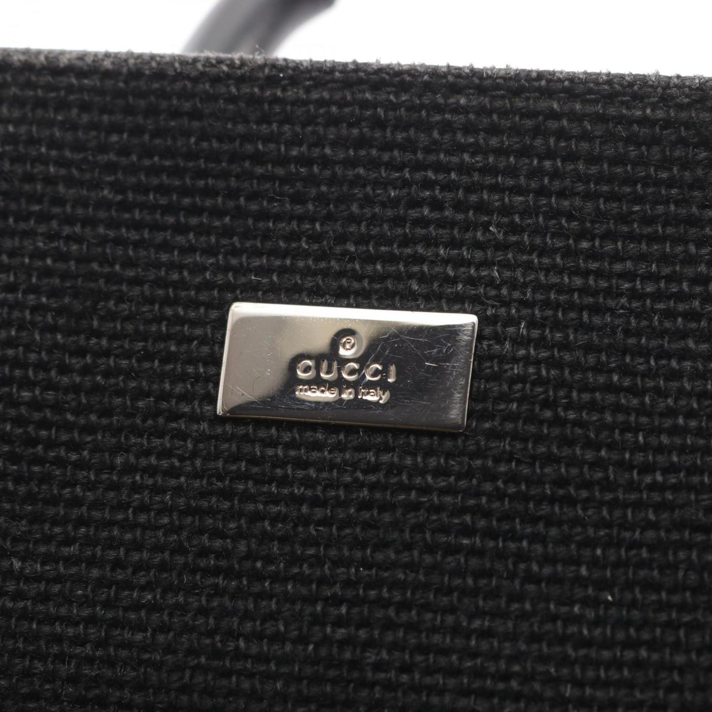 Gucci Black Canvas Leather Handbag