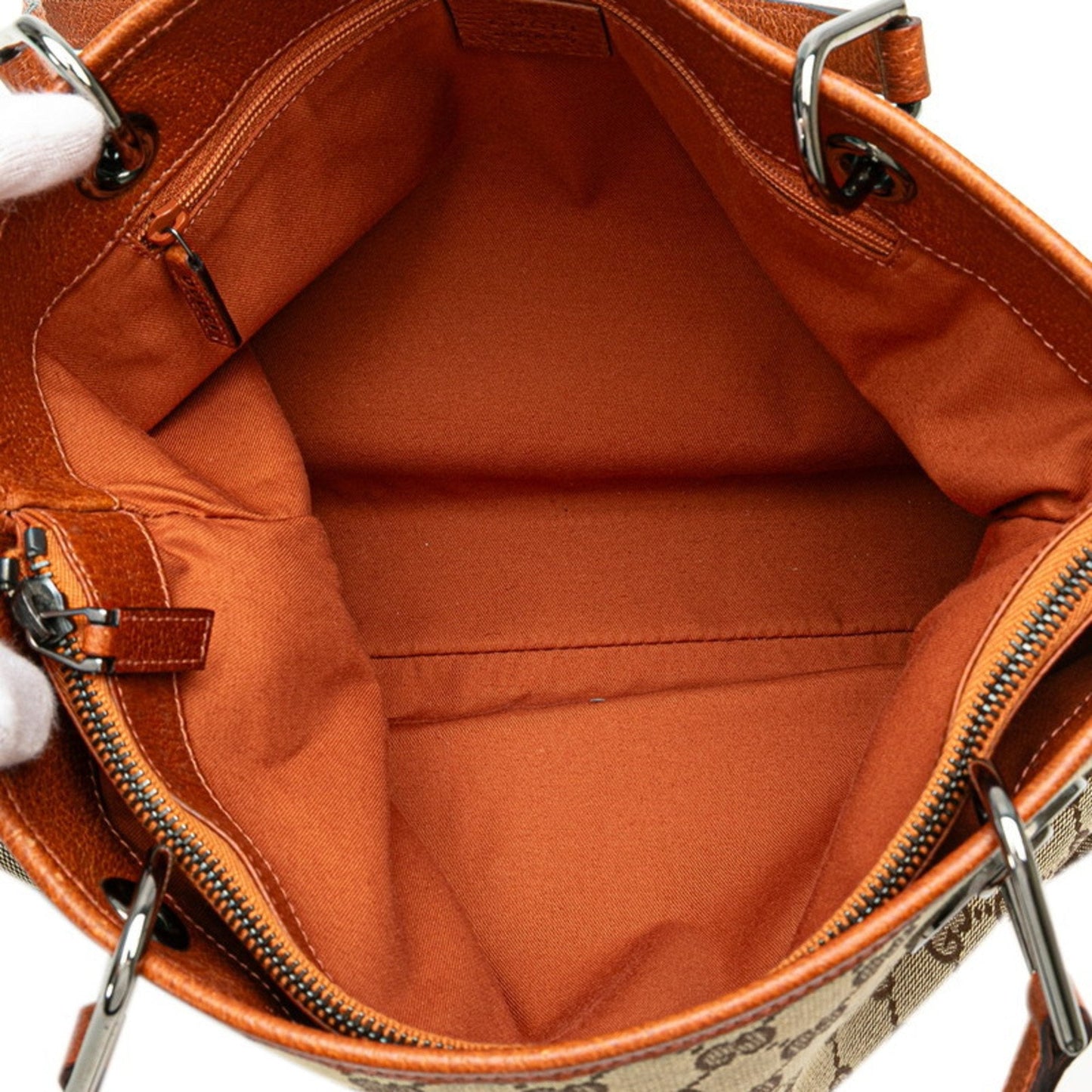 Gucci Beige Brown Canvas Leather Shoulder Bag Tote Bag