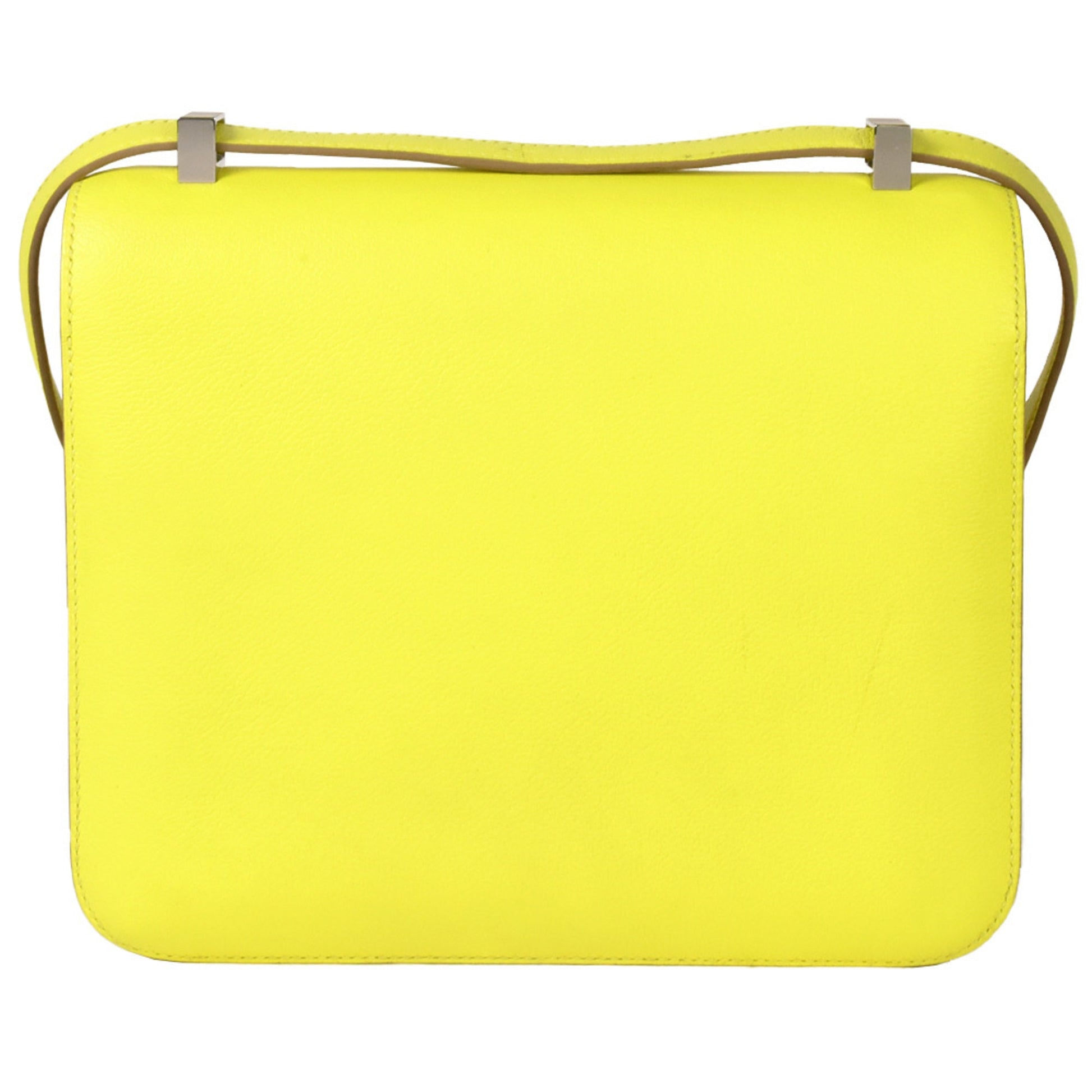 Hermes Constance Lime Lime Evercalf Shoulder Bag Leather Yellow