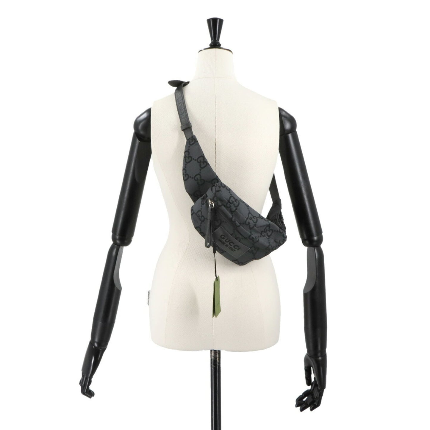 Gucci Gray Polyester Leather Fanny Pack Sling Bag