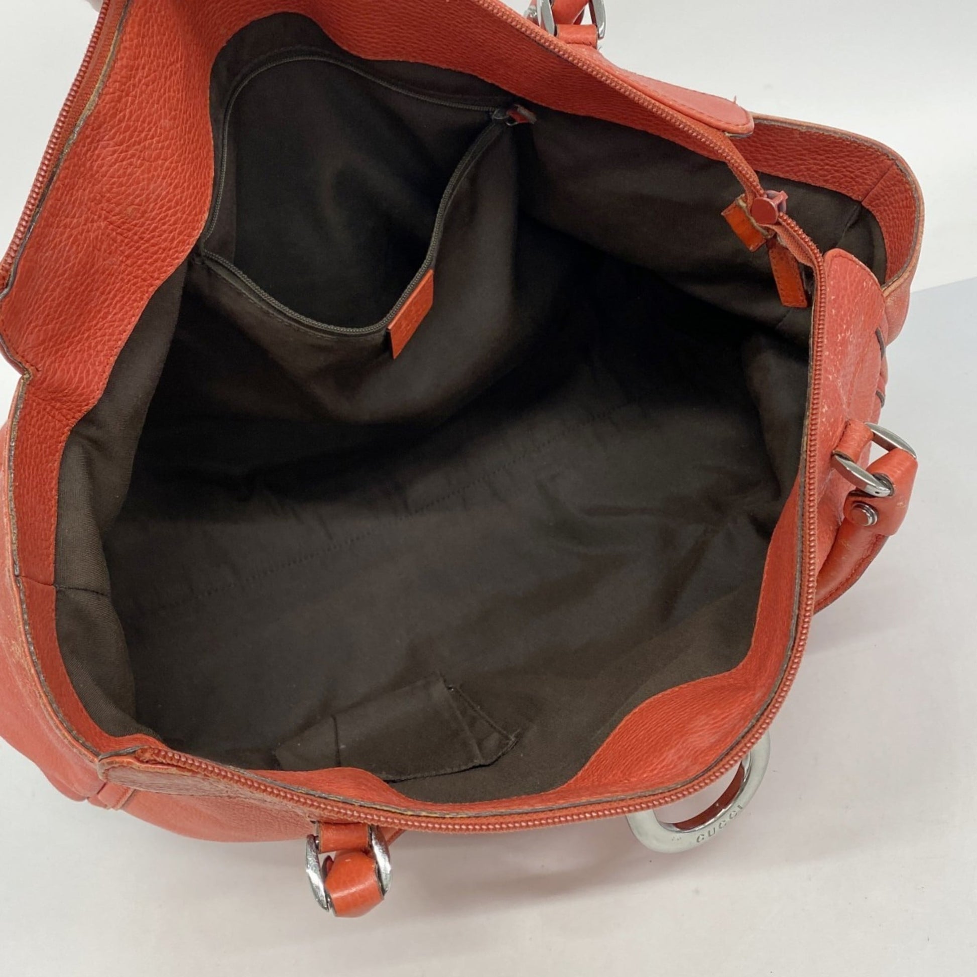 Gucci Red Color Leather Tote Bag