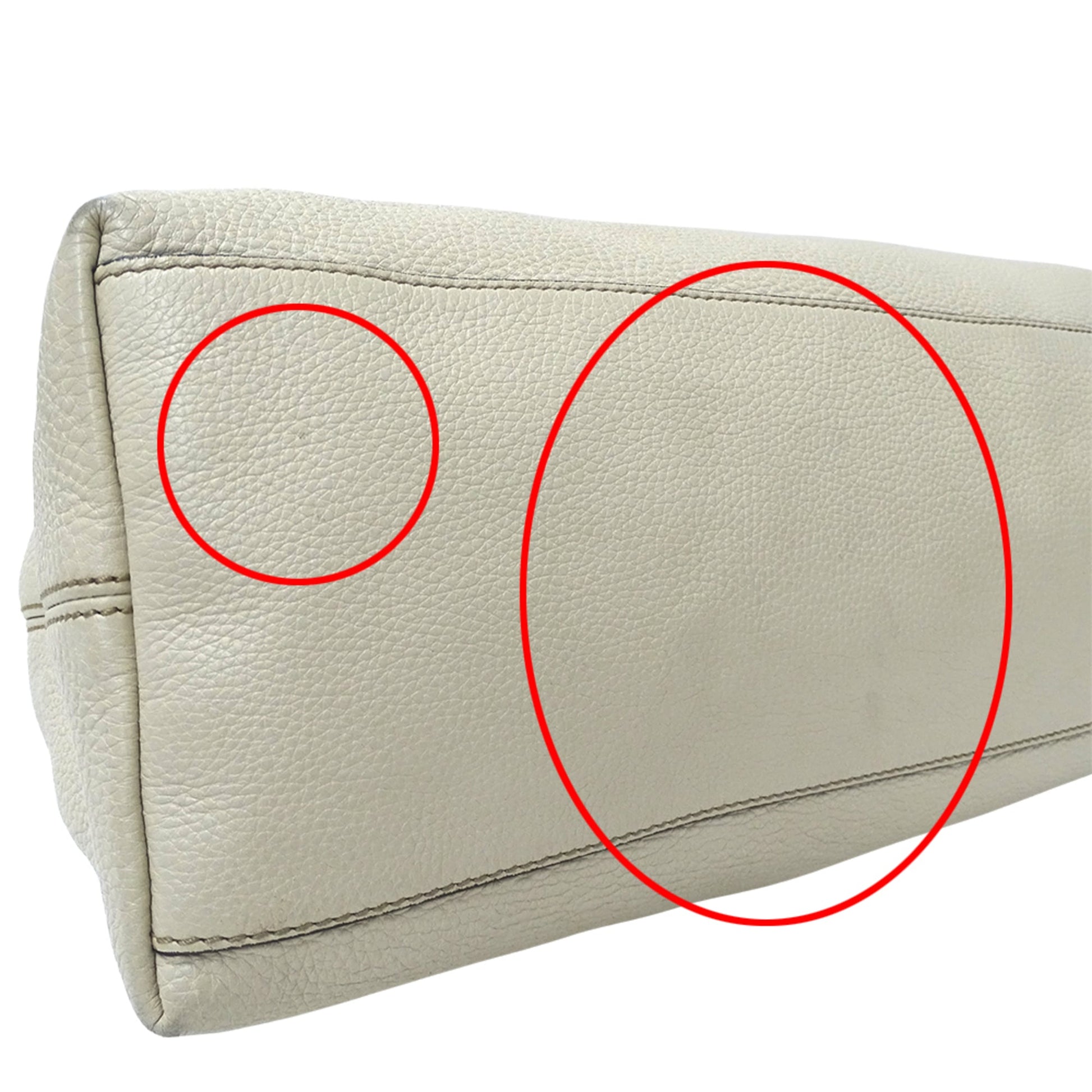 Gucci White Leather Tote Bag