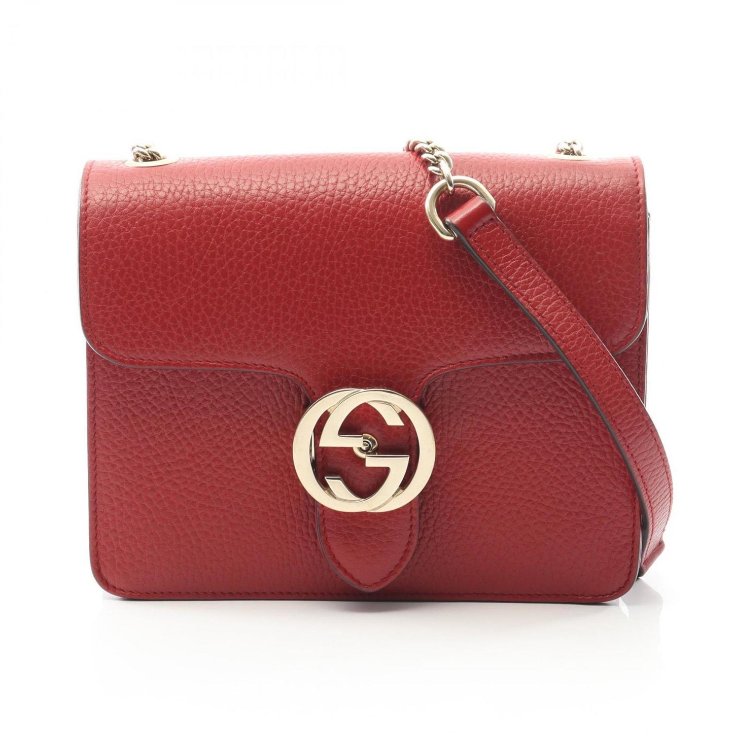 Gucci Red Color Leather Shoulder Bag