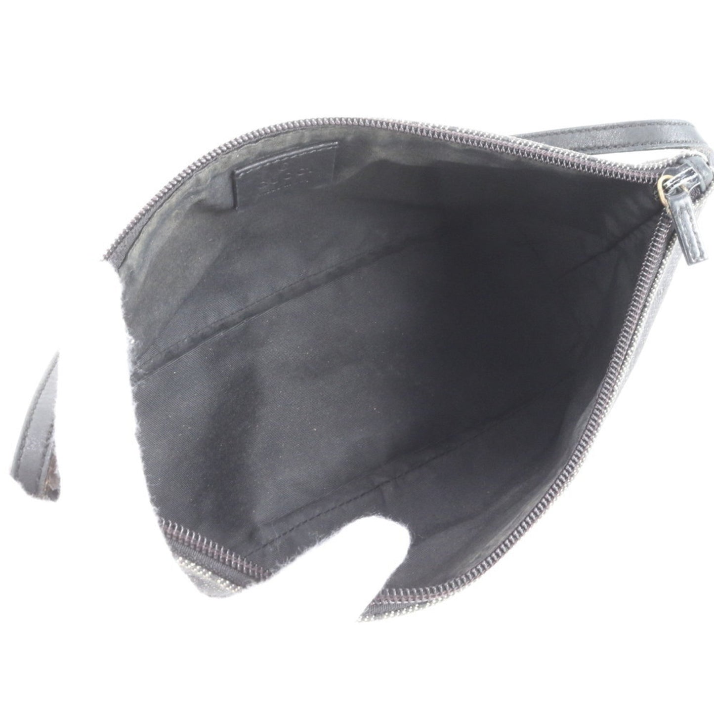 Gucci Black Leather Canvas Pouch Shoulder Bag