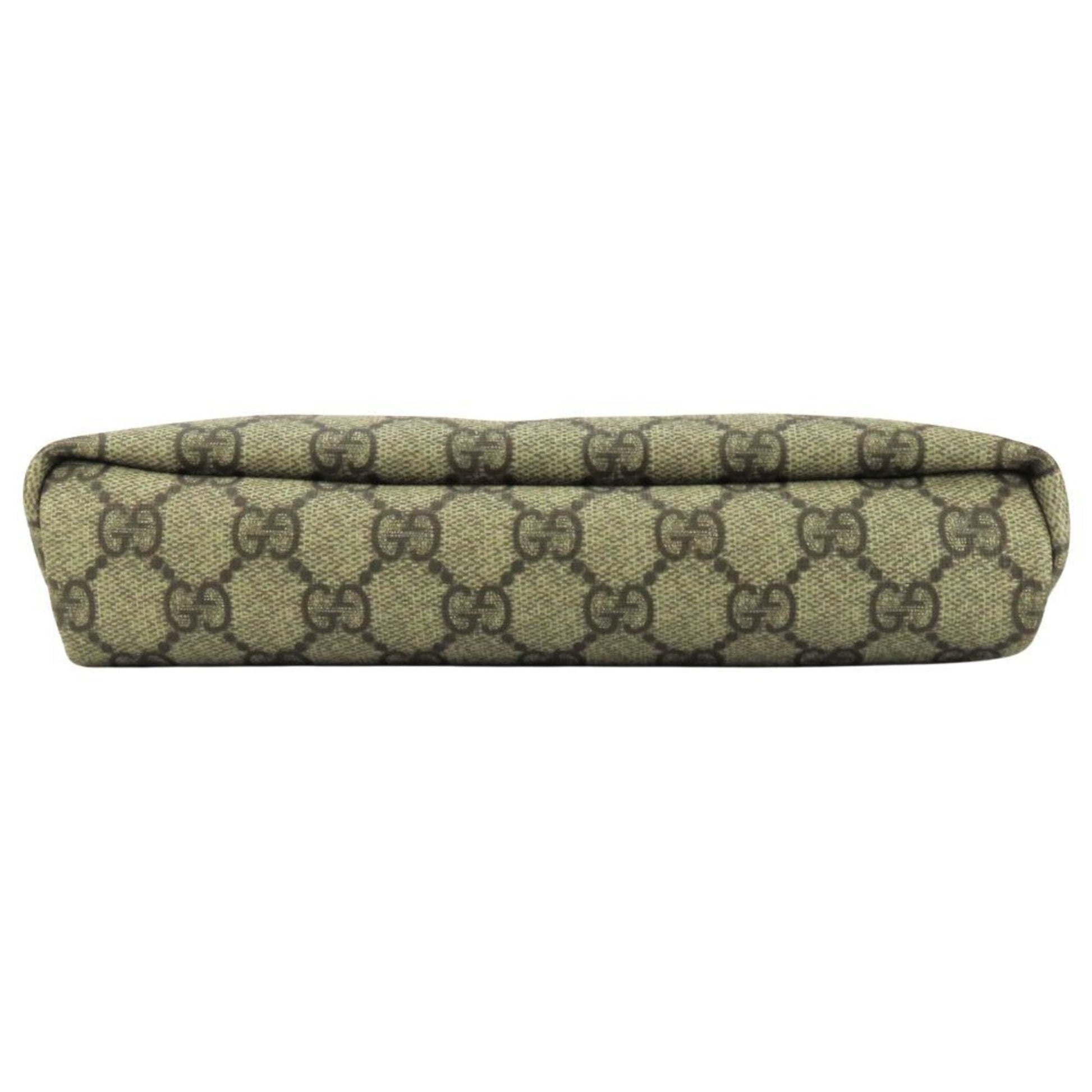 Gucci Beige Dark Brown Gg Supreme Leather Shoulder Bag