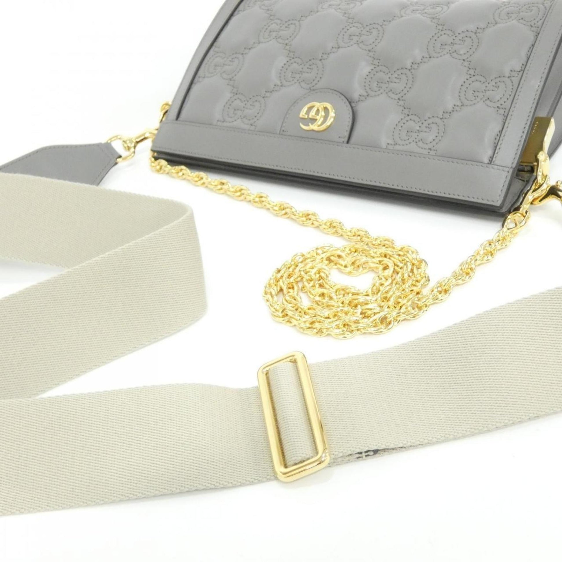Gucci Gray Leather Shoulder Bag
