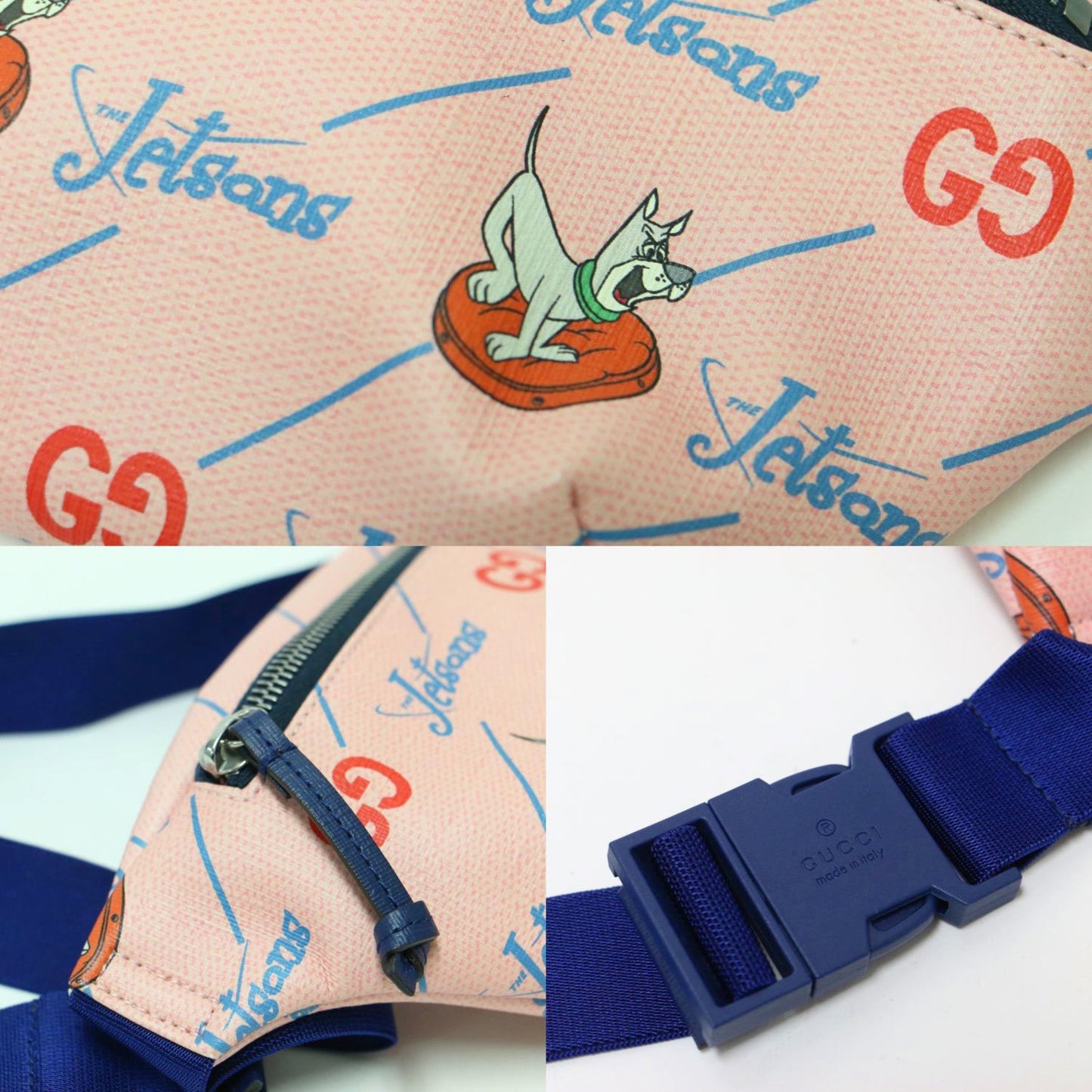 Gucci Blue Pink Leather Sling Bag