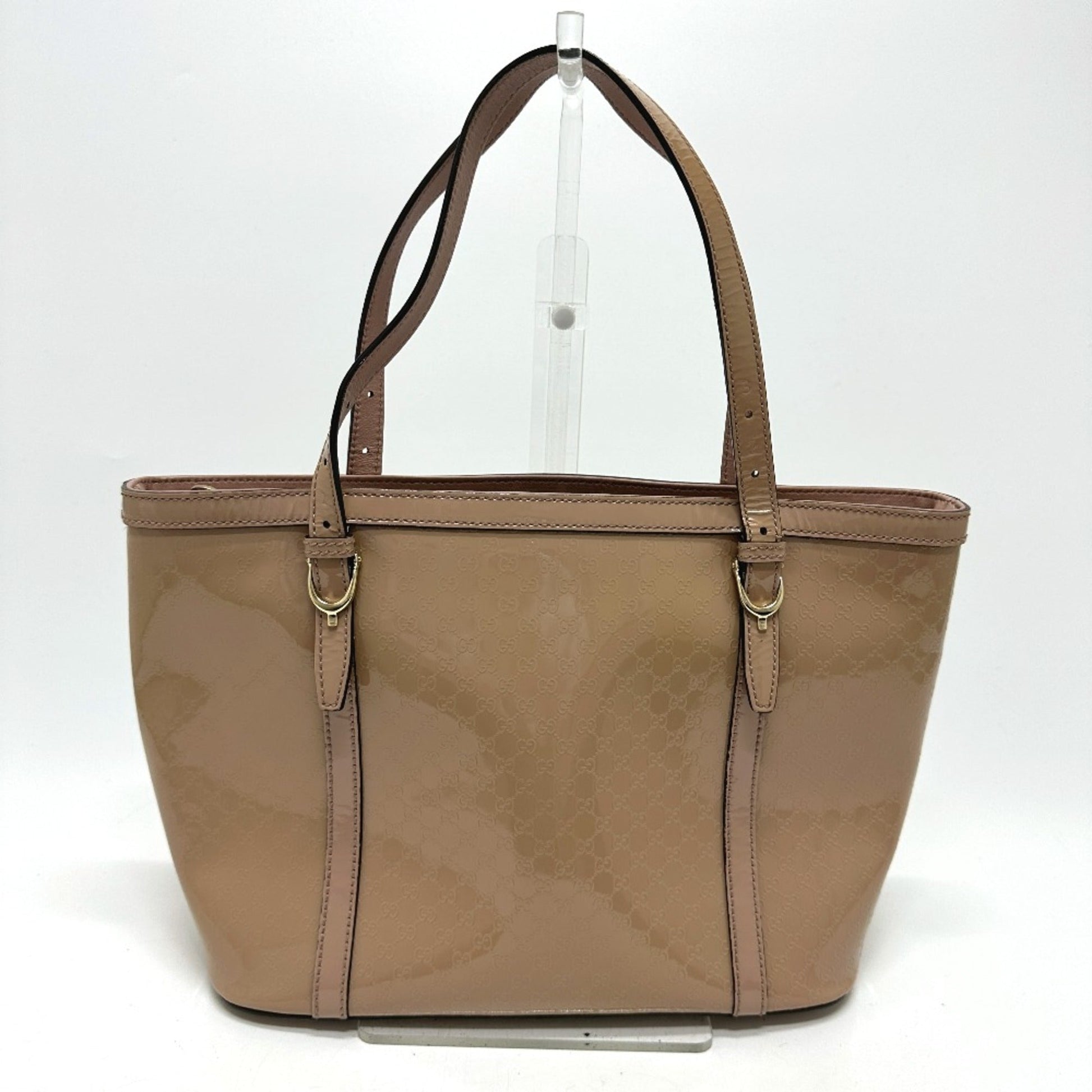 Gucci Beige Patent Leather Tote Bag