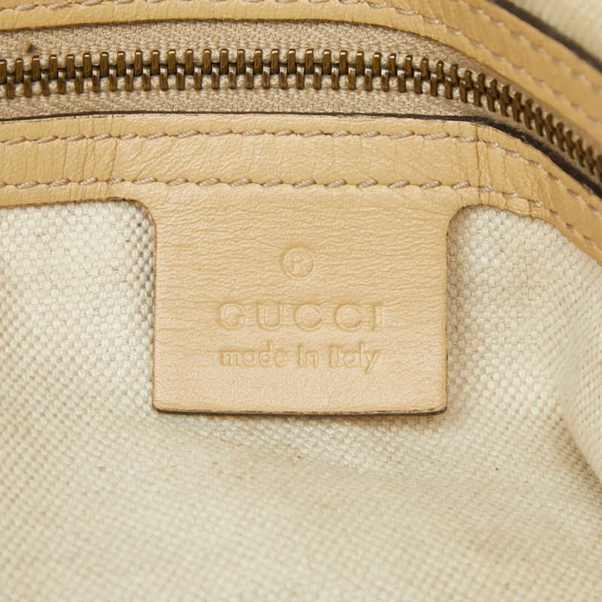 Gucci Beige Gg Leather Leather Handbag