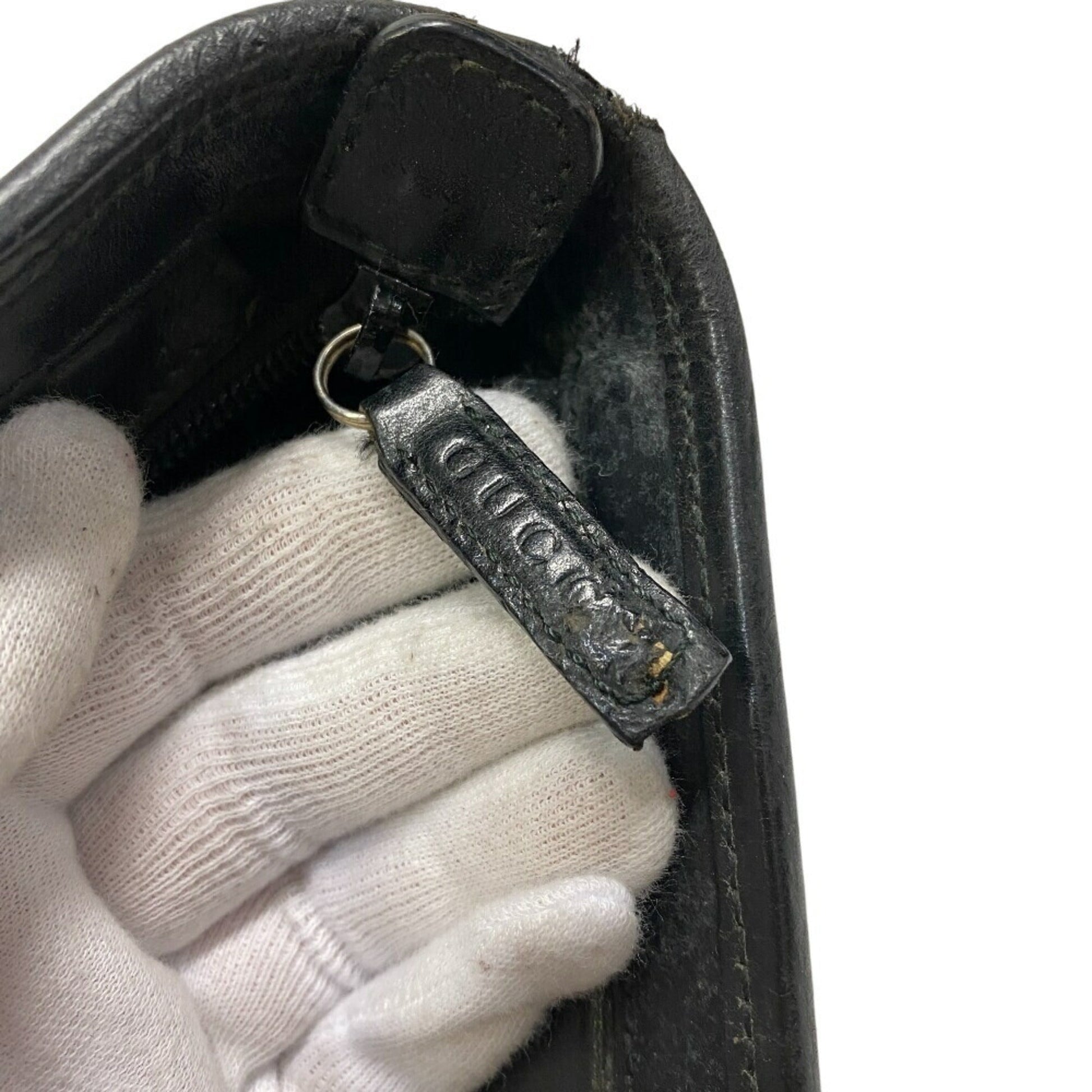 Gucci Black Nylon Leather Shoulder Bag Tote Bag