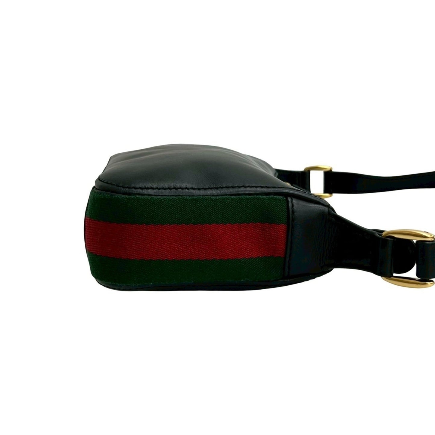 Gucci Black Green Red Color Leather Pochette Shoulder Bag
