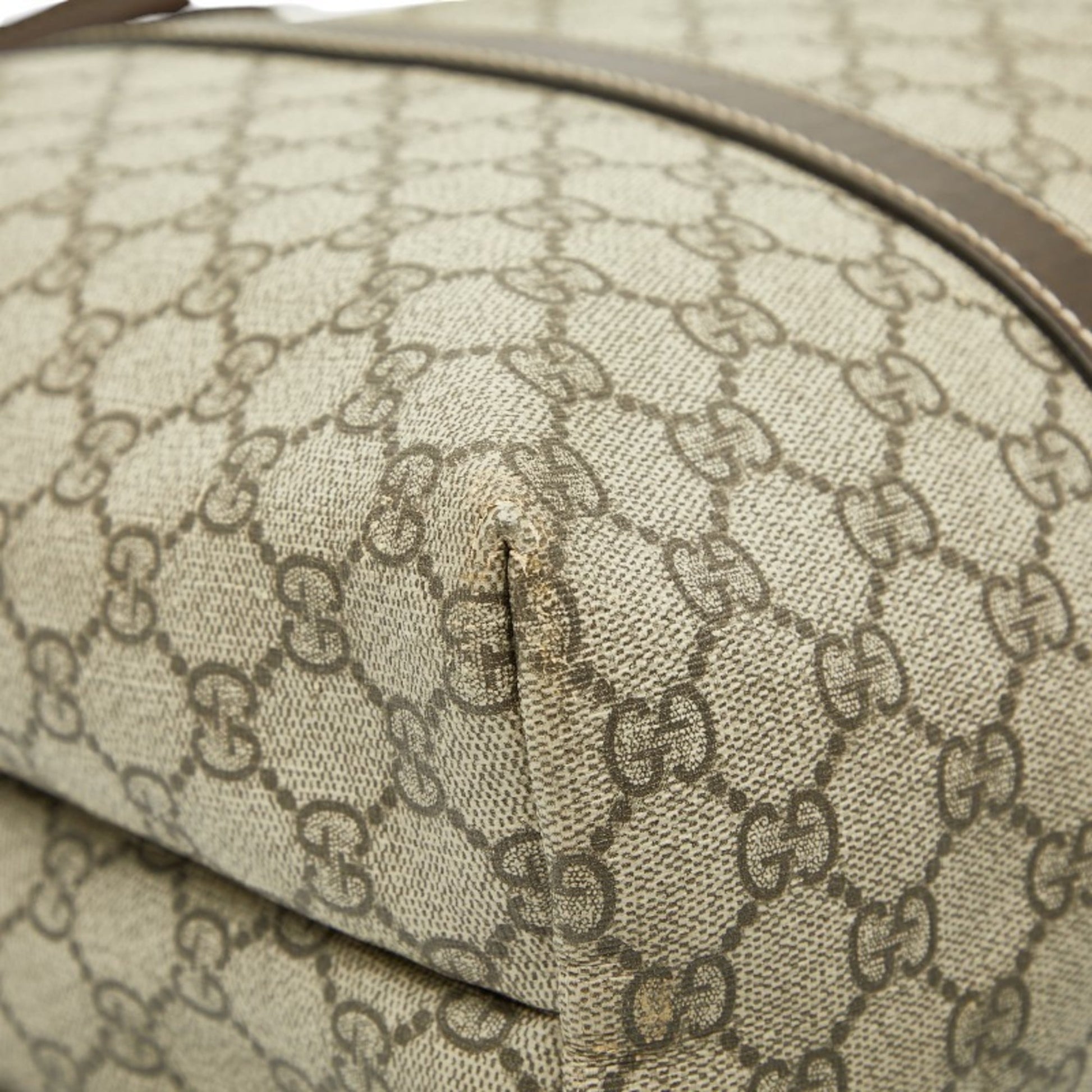 Gucci Beige Brown Pvc Leather Tote Bag
