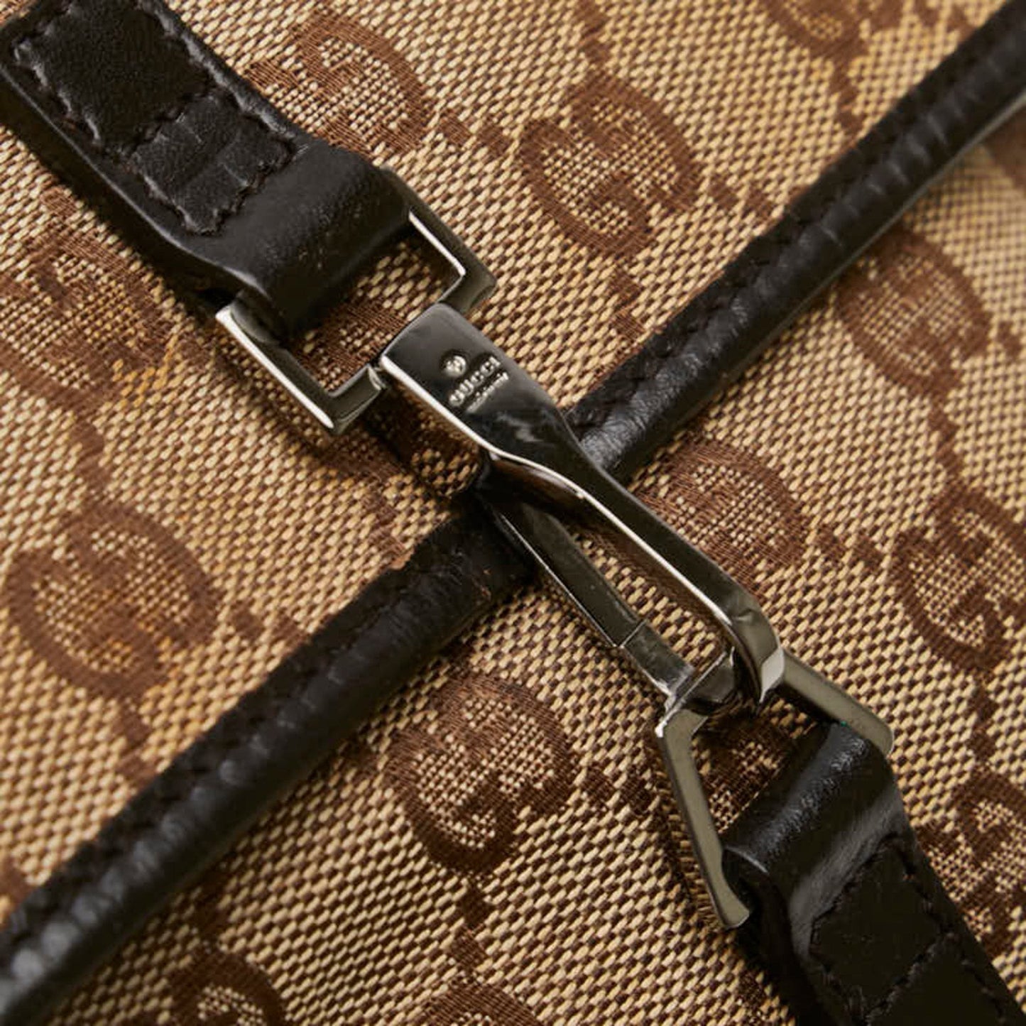 Gucci Beige Brown Canvas Leather Fanny Pack