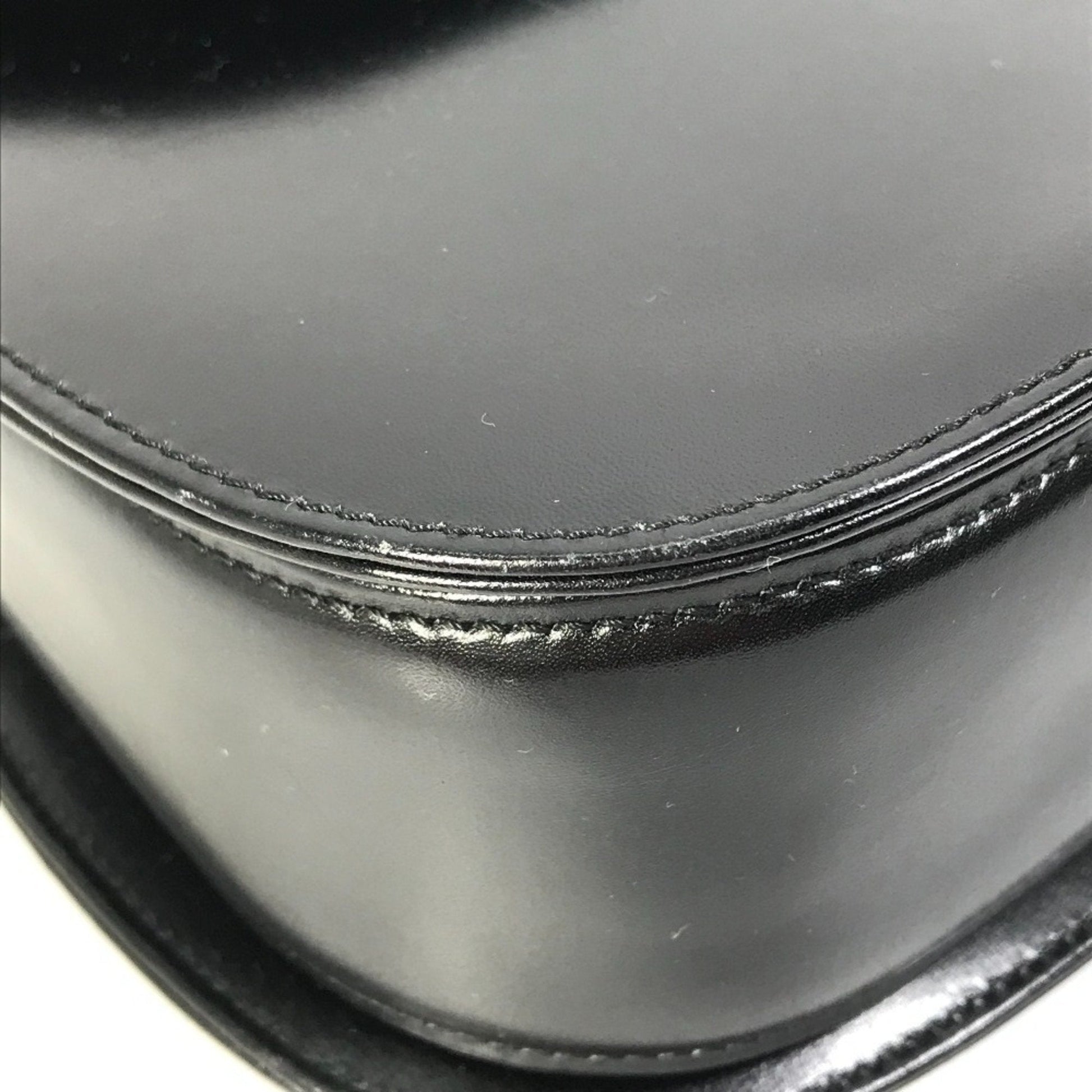 Gucci Black Leather Bamboo Handbag