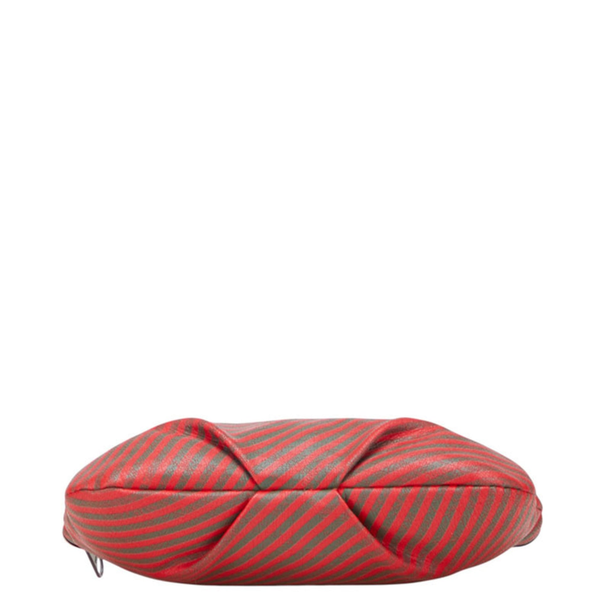Gucci Brown Red Color Pvc Leather Pouch