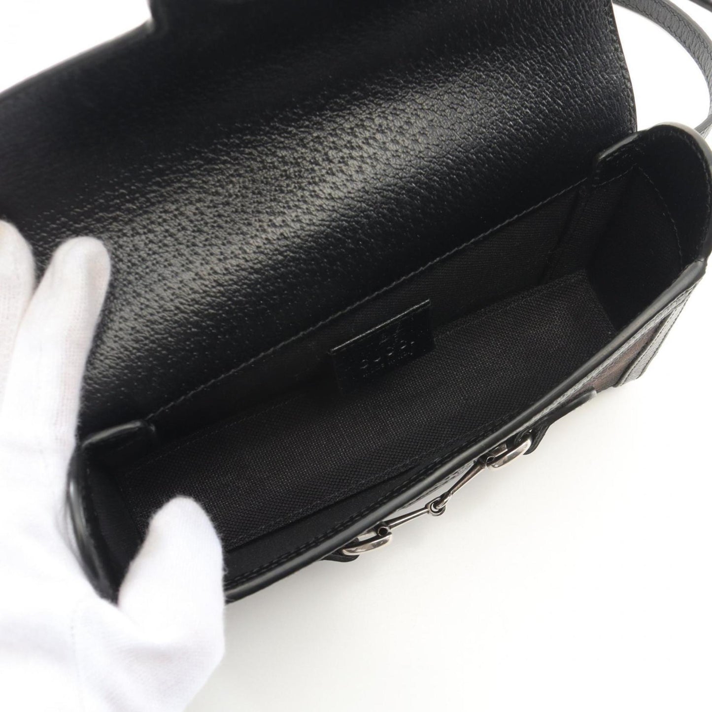 Gucci Black Canvas Leather Shoulder Bag
