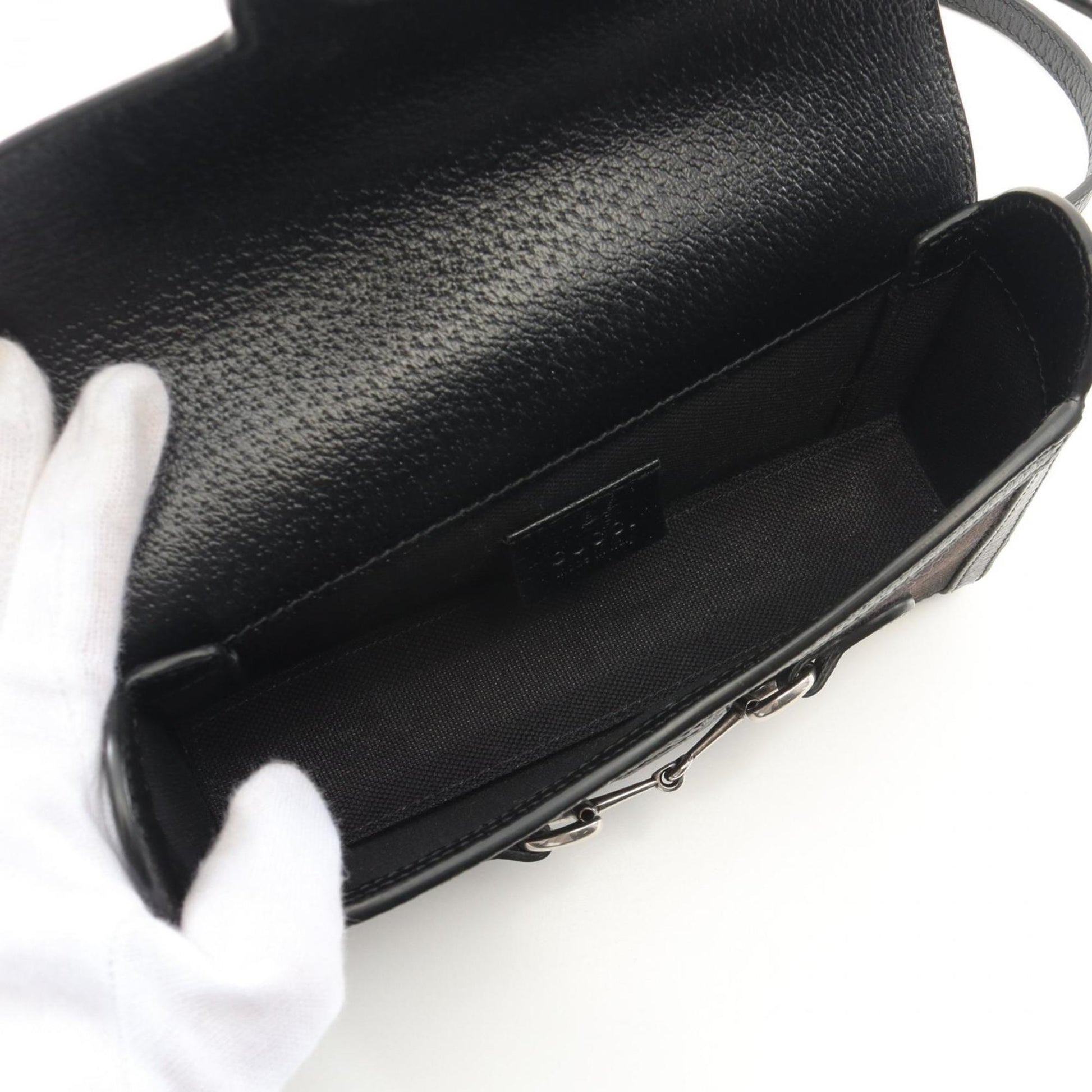 Gucci Black Canvas Leather Shoulder Bag
