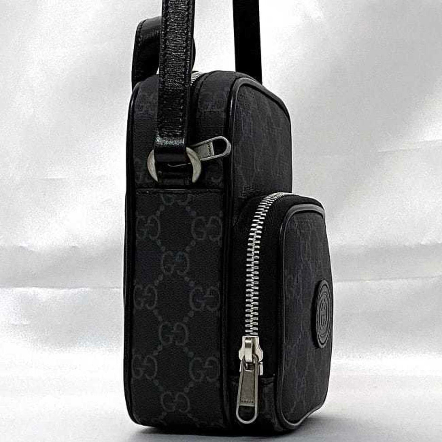 Gucci Black Pvc Leather Pochette Shoulder Bag