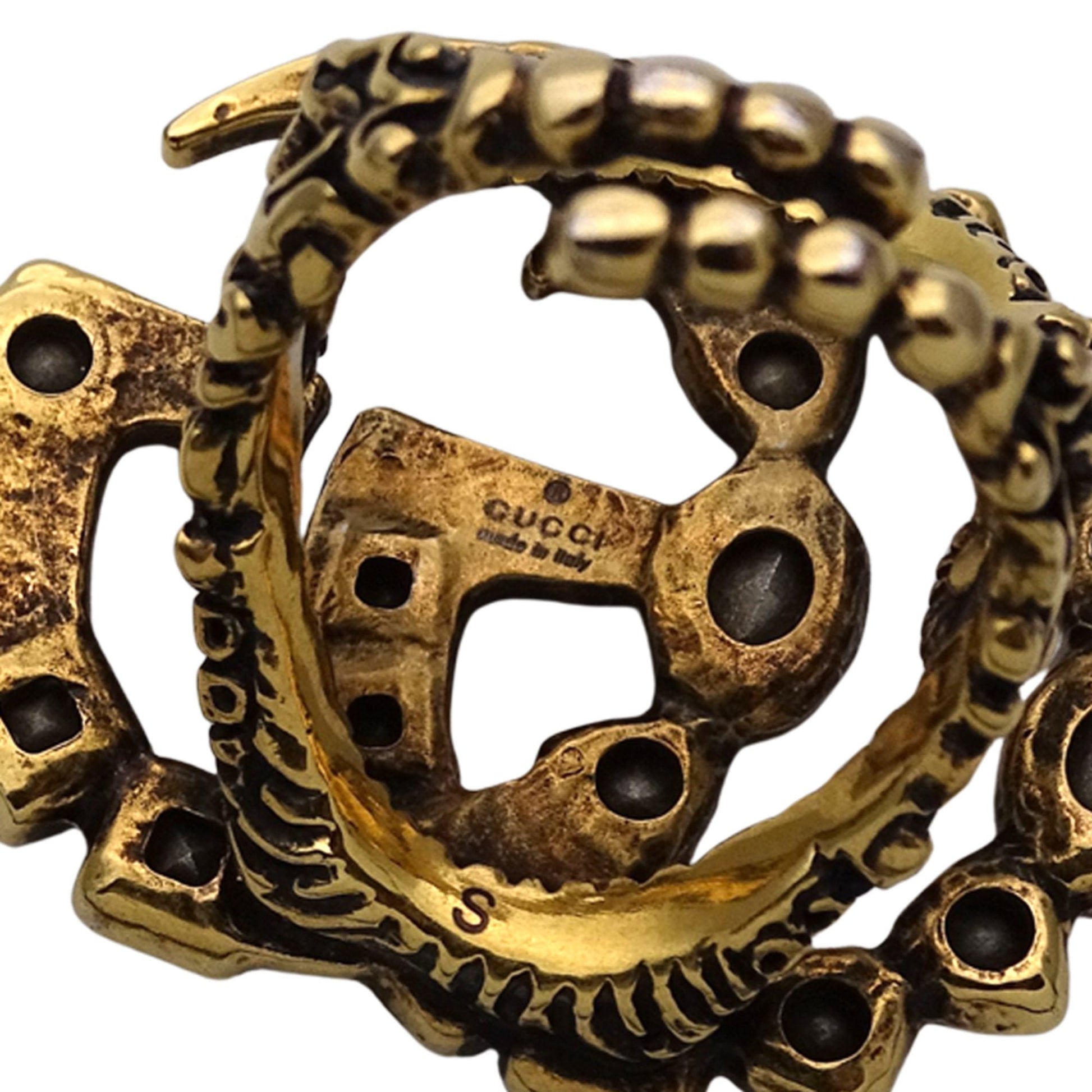 Gucci Gold Multi-Color Metal Band Ring
