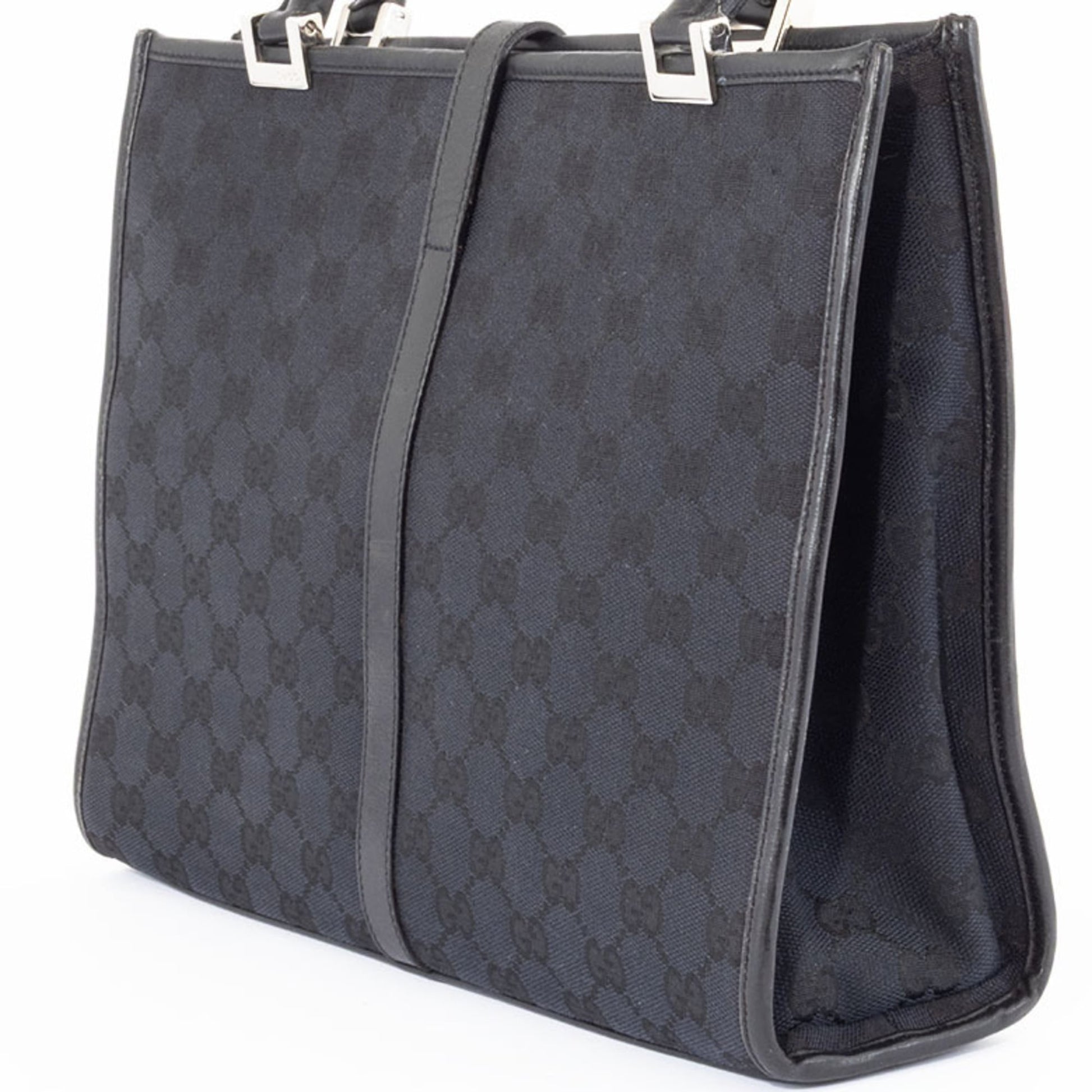 Gucci Black Gg Canvas Tote Bag