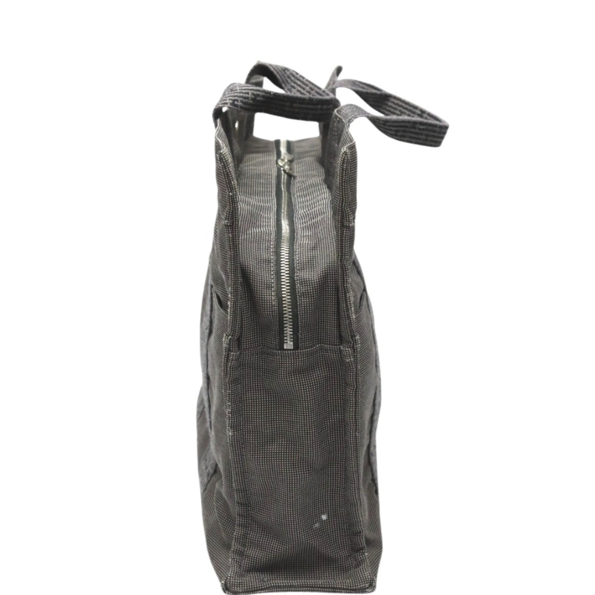 Hermes Her Line Tote Bag Canvas Gray Tote Bag 25