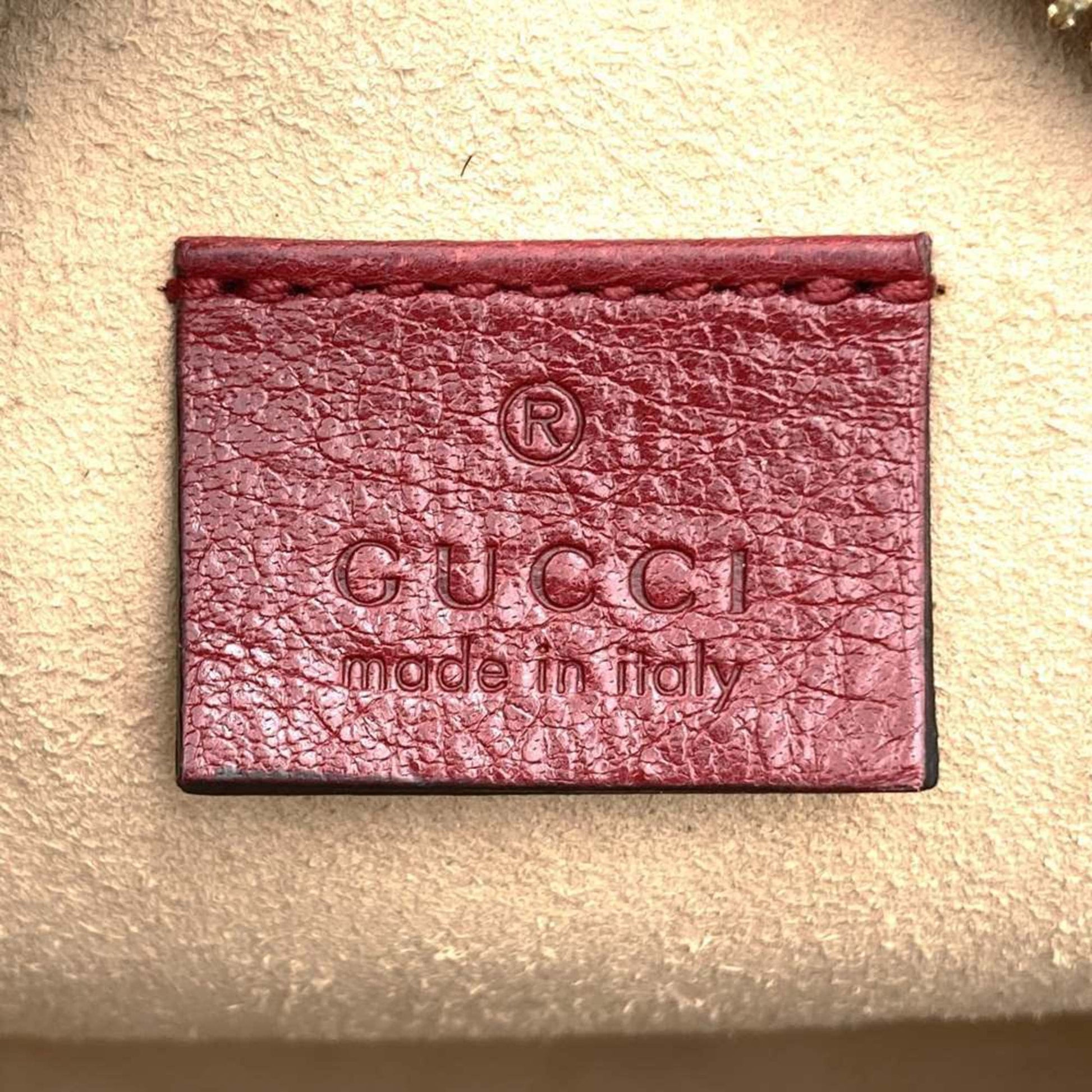 Gucci Gg Marmont Navy Red Color Suede Leather Shoulder Bag