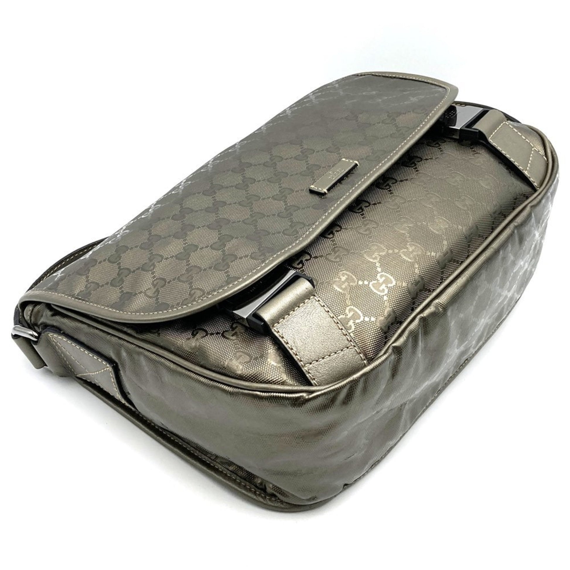 Gucci Gg Imprimé Brown Metallic Gg Imprimé Shoulder Bag