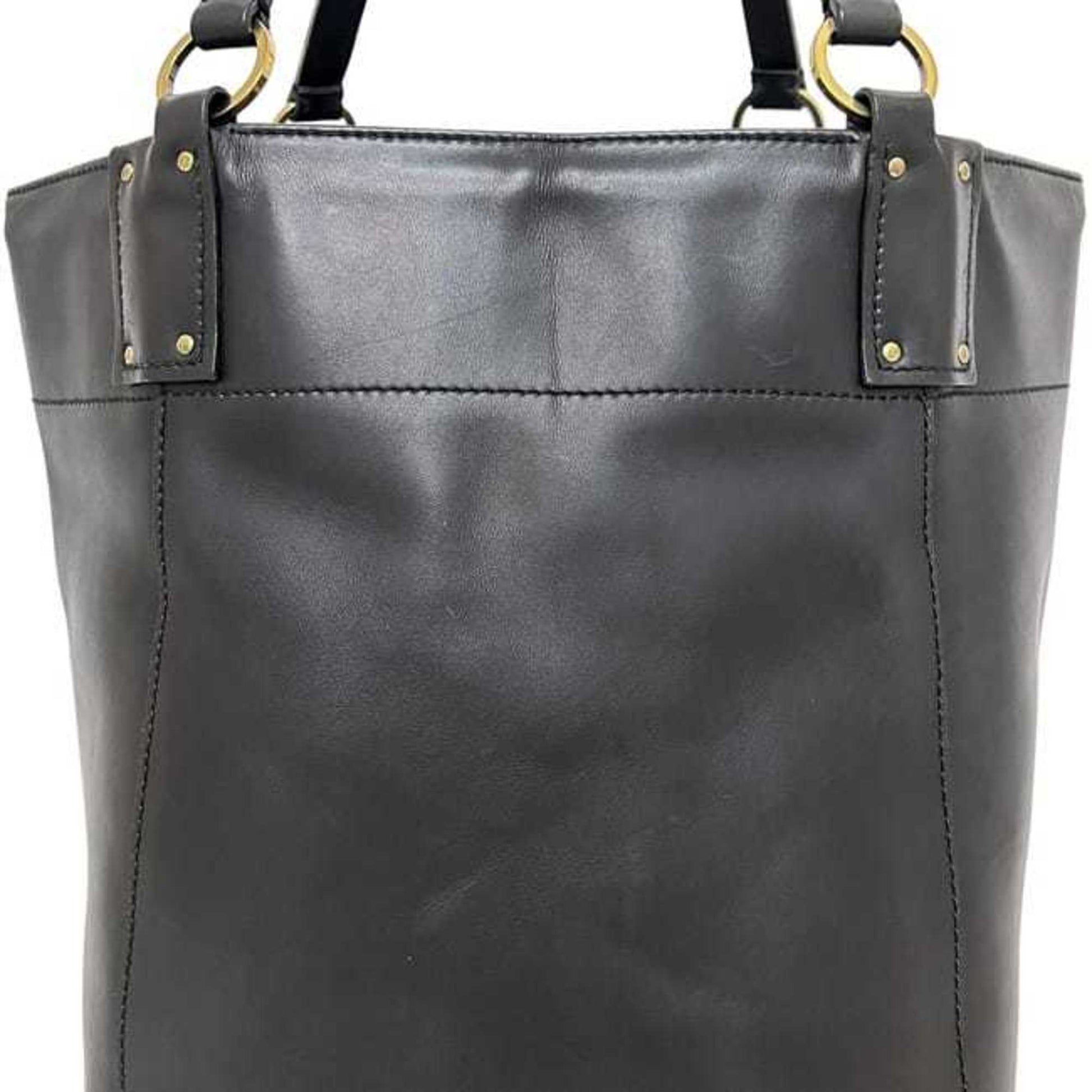 Gucci Black Leather Tote Bag