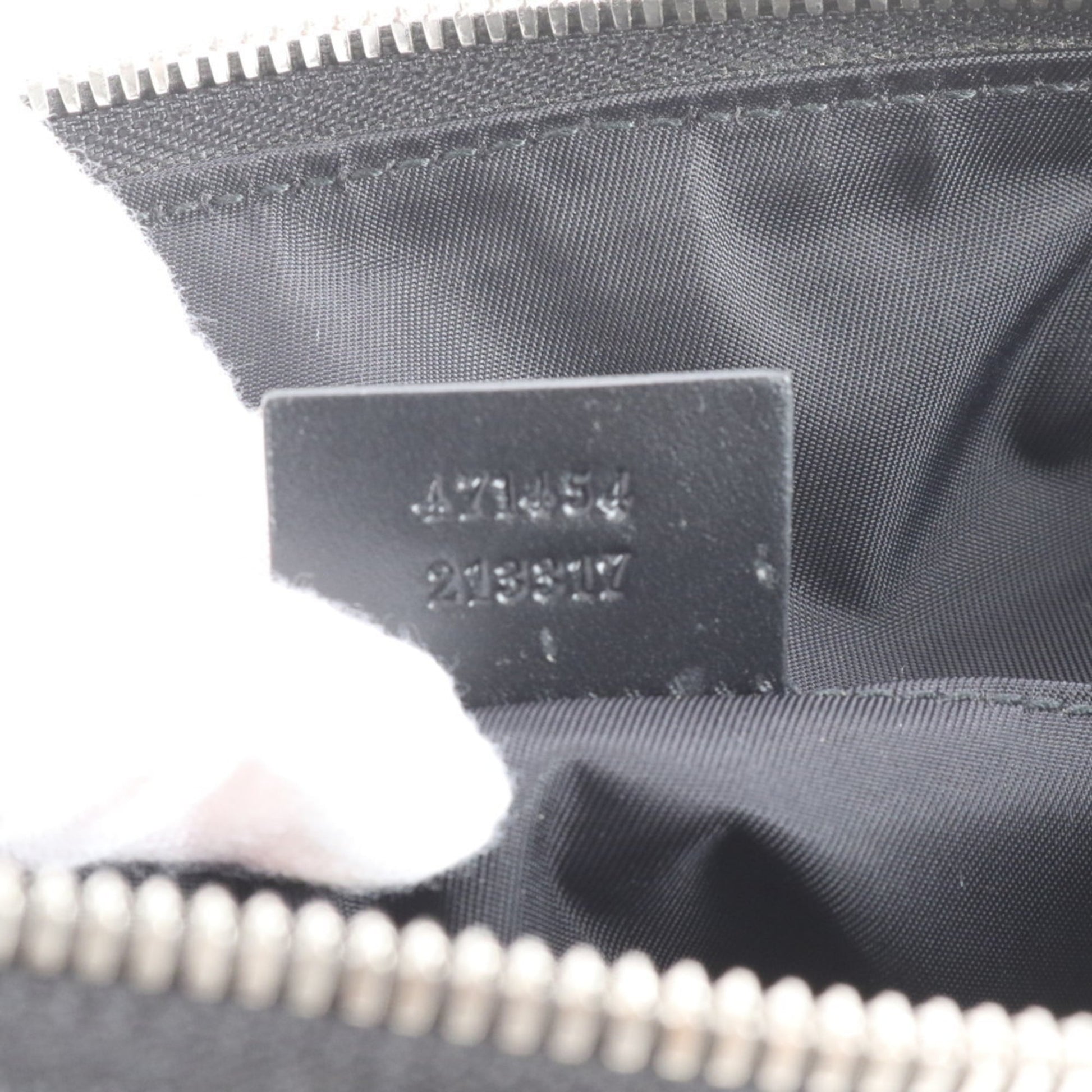Gucci Black Brown Leather Coated Canvas Shoulder Bag