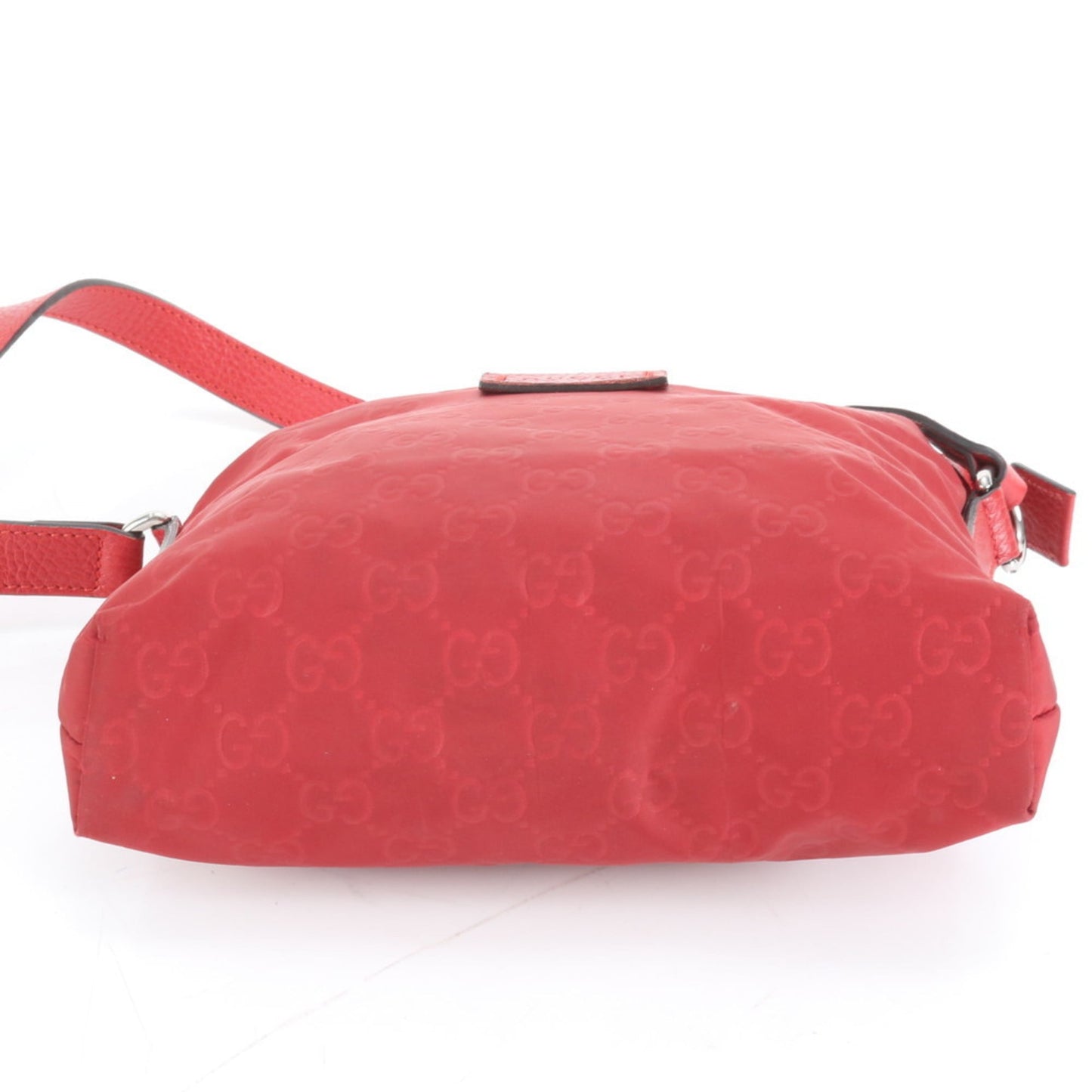 Gucci Red Color Nylon Leather Shoulder Bag