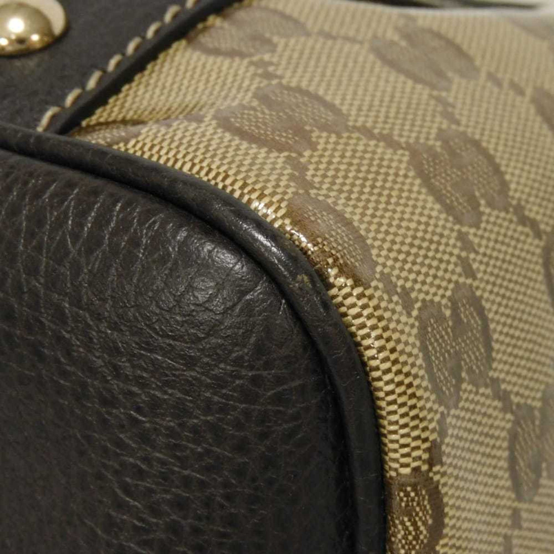 Gucci Beige Brown Gg Crystal Canvas Vinyl Coated Canvas Shoulder Bag Tote Bag