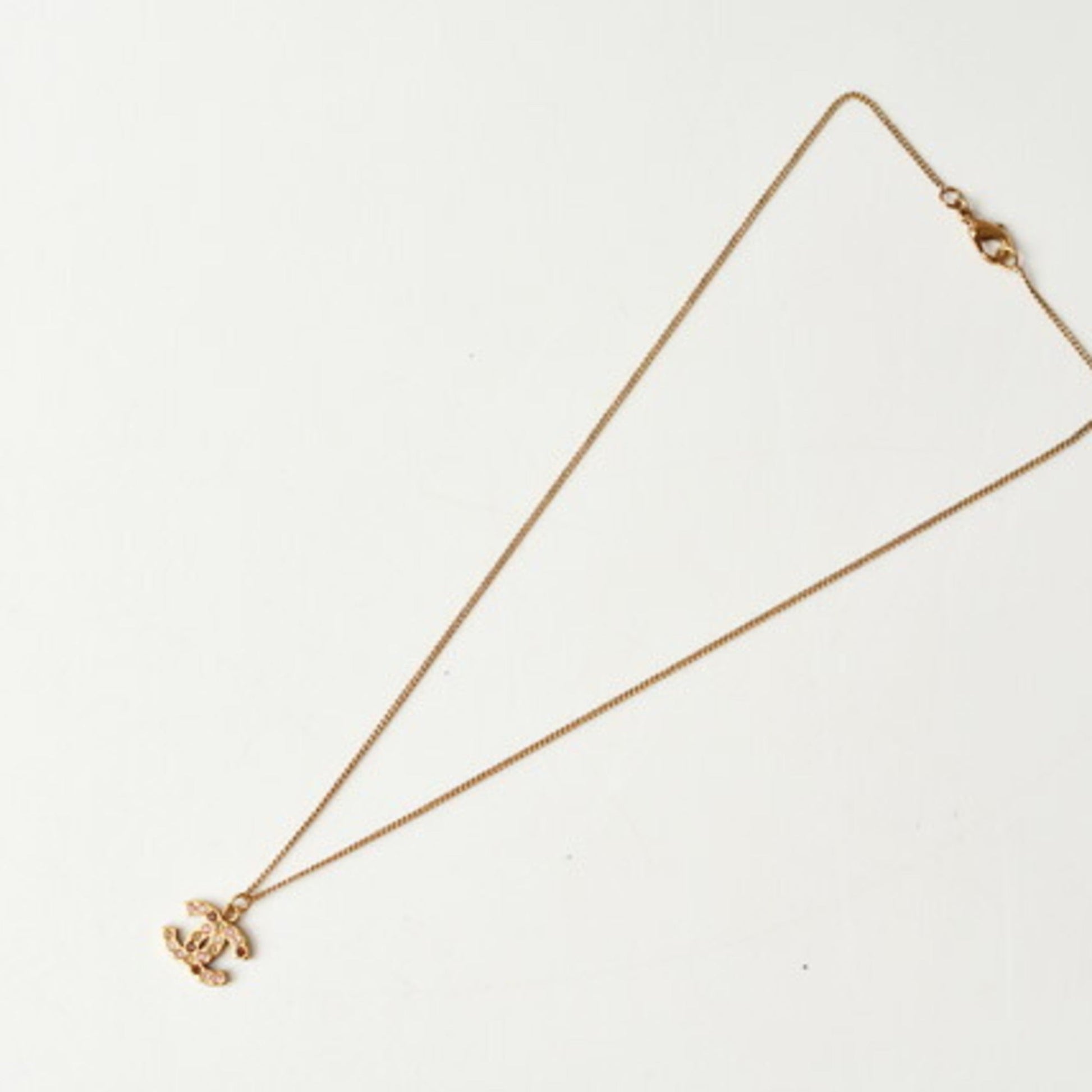 Chanel necklace/pendant CHANEL coco mark/CC rhinestone gold/rose multi