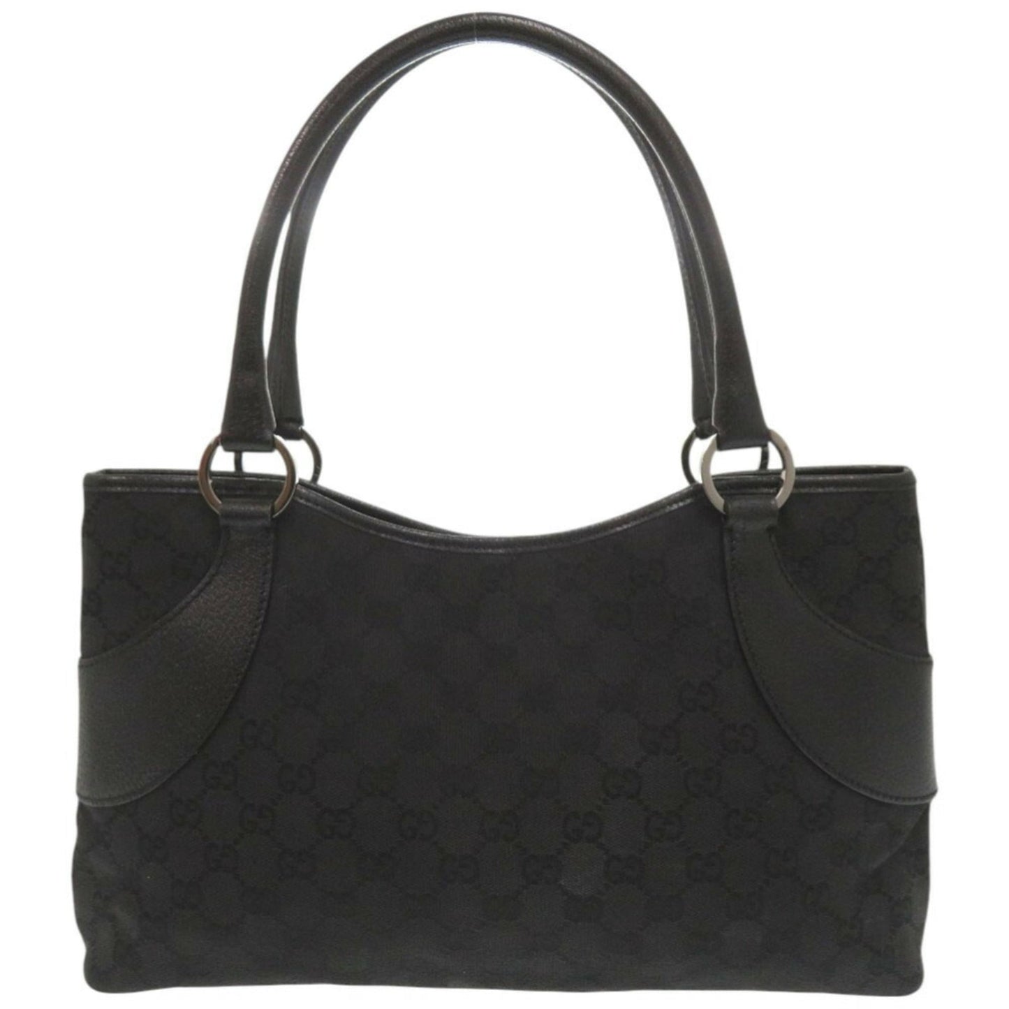 Gucci Black Gg Canvas Handbag Tote Bag