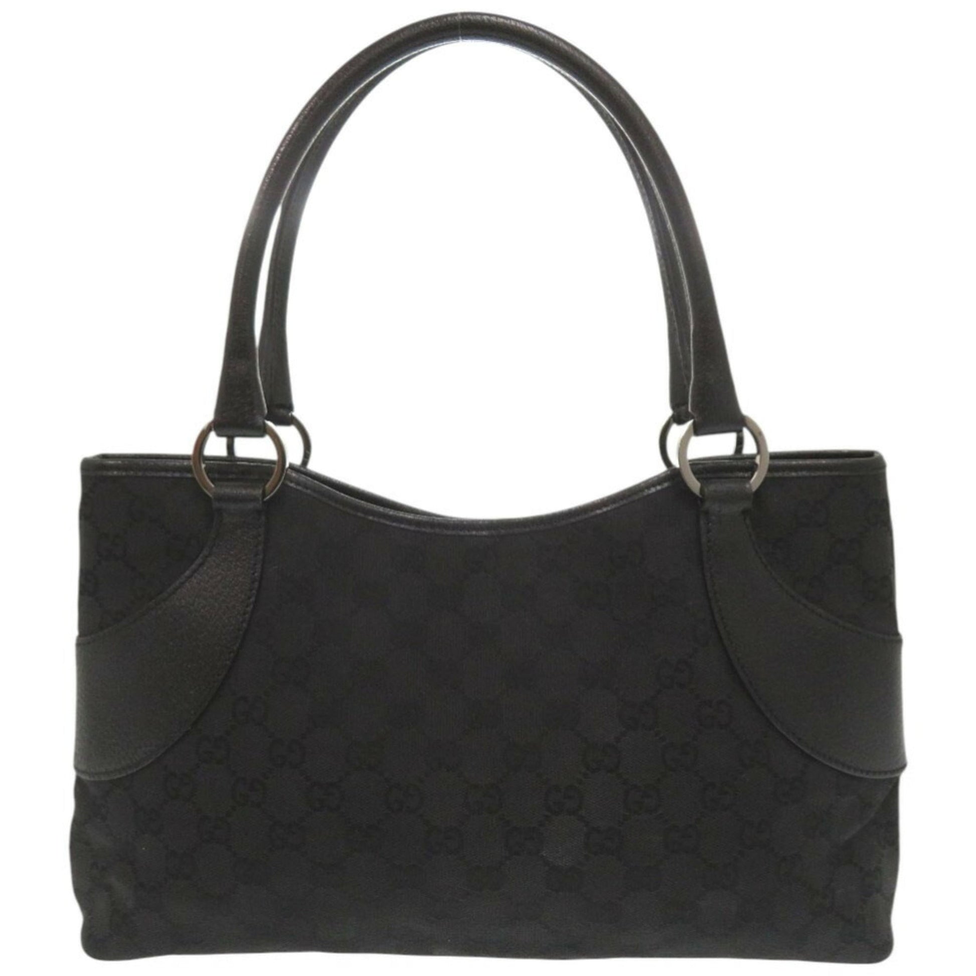 Gucci Black Gg Canvas Handbag Tote Bag