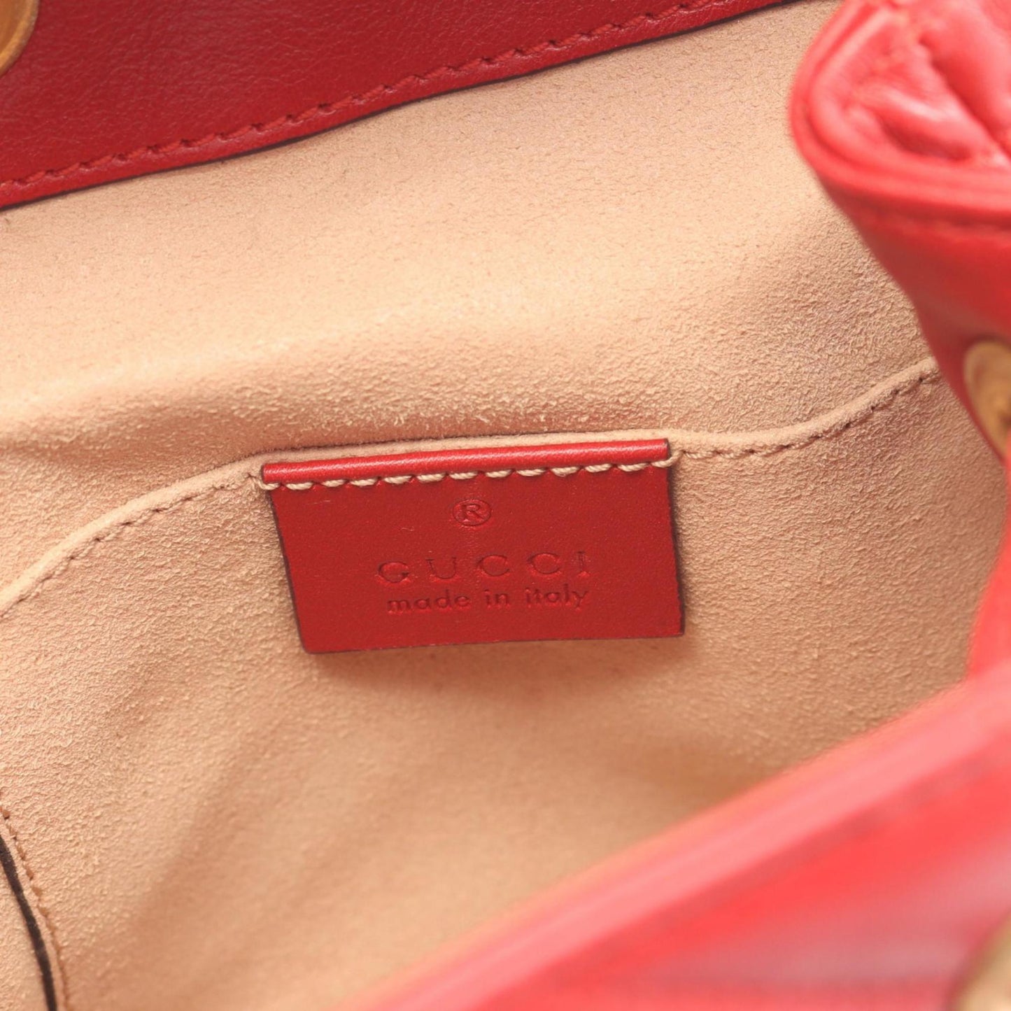 Gucci Red Color Leather Backpack