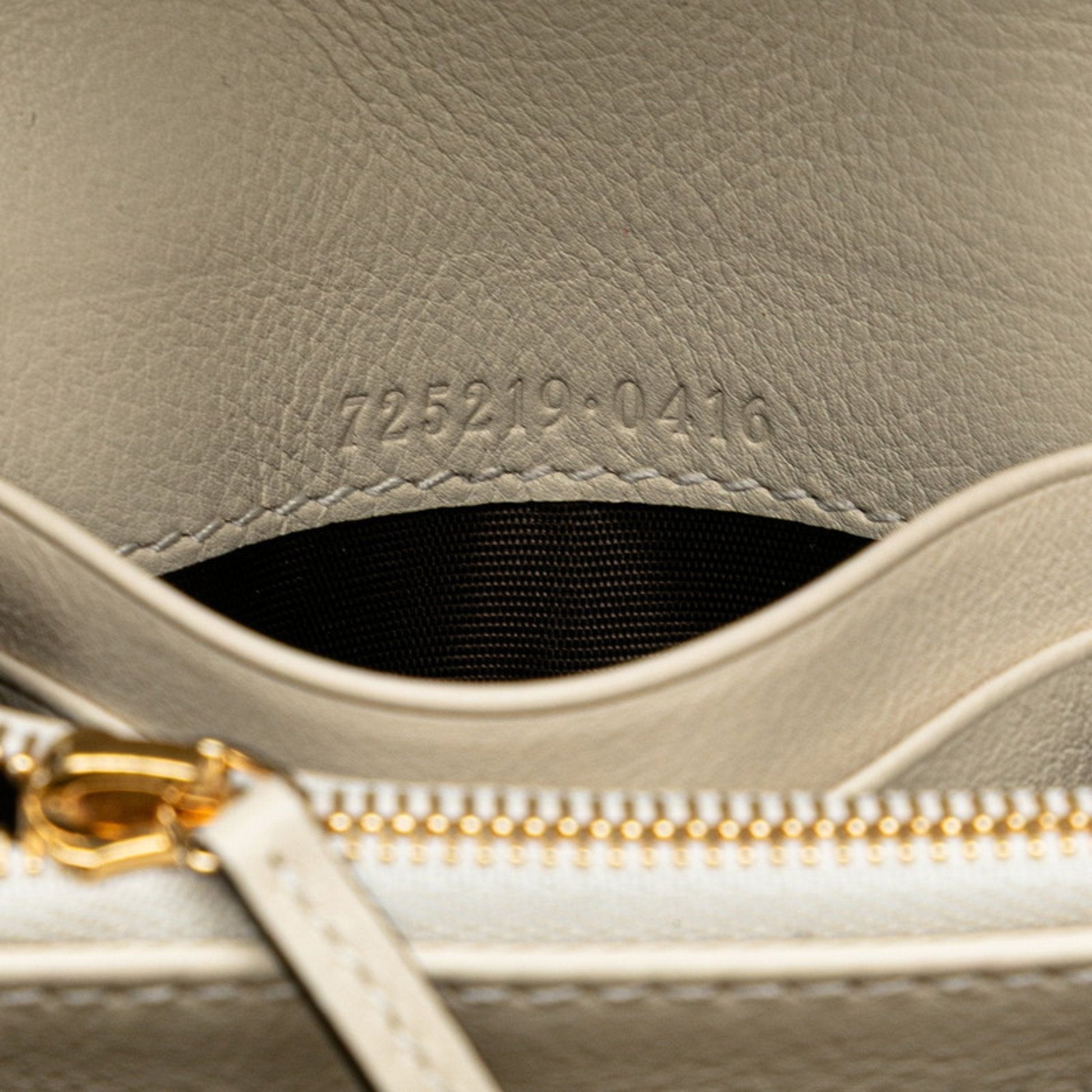 Gucci Gold Ivory Leather Shoulder Bag
