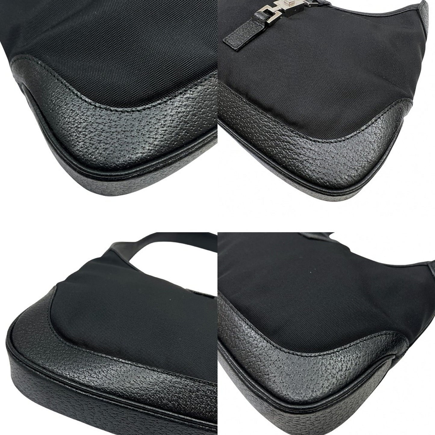 Gucci Black Canvas Leather Handbag