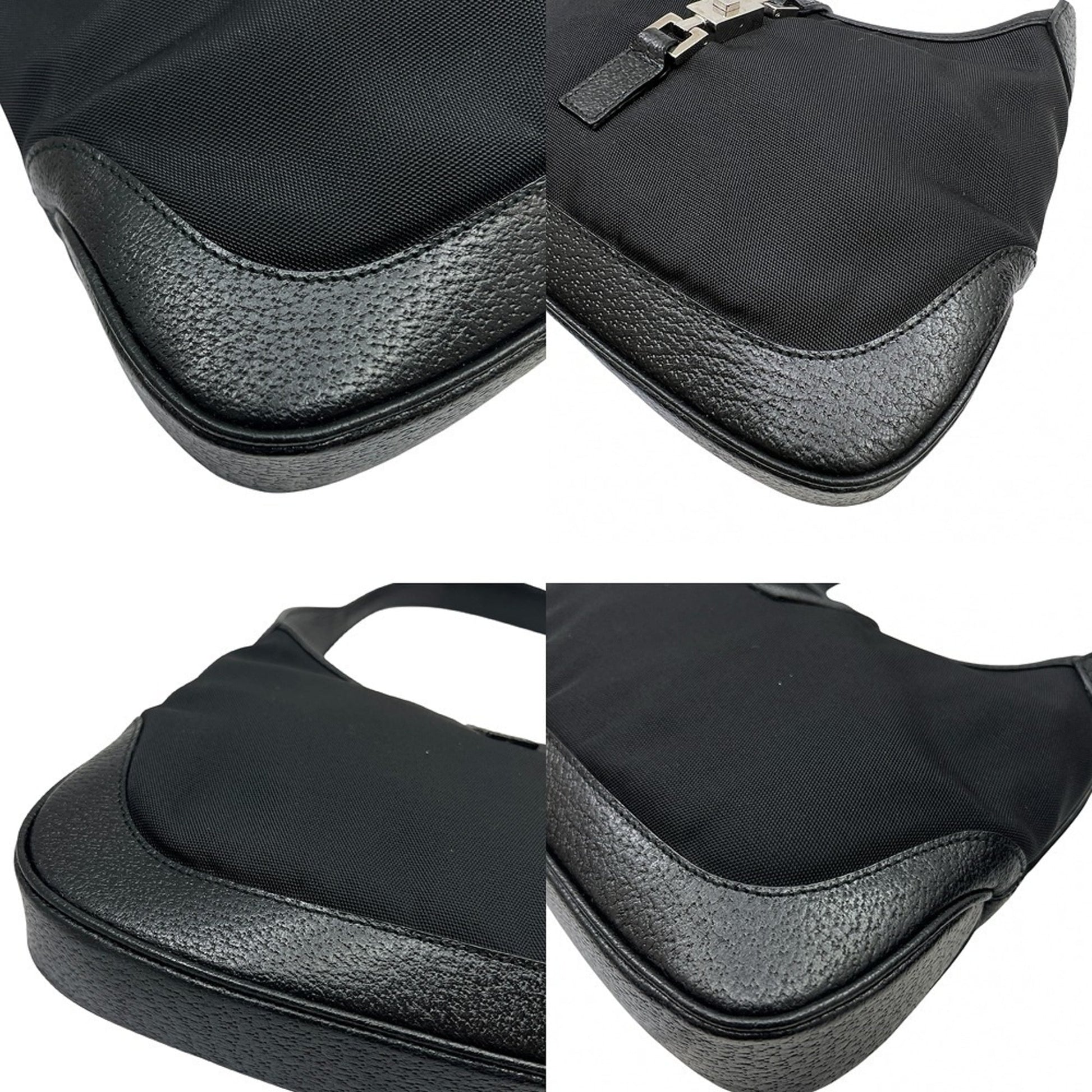 Gucci Black Canvas Leather Handbag