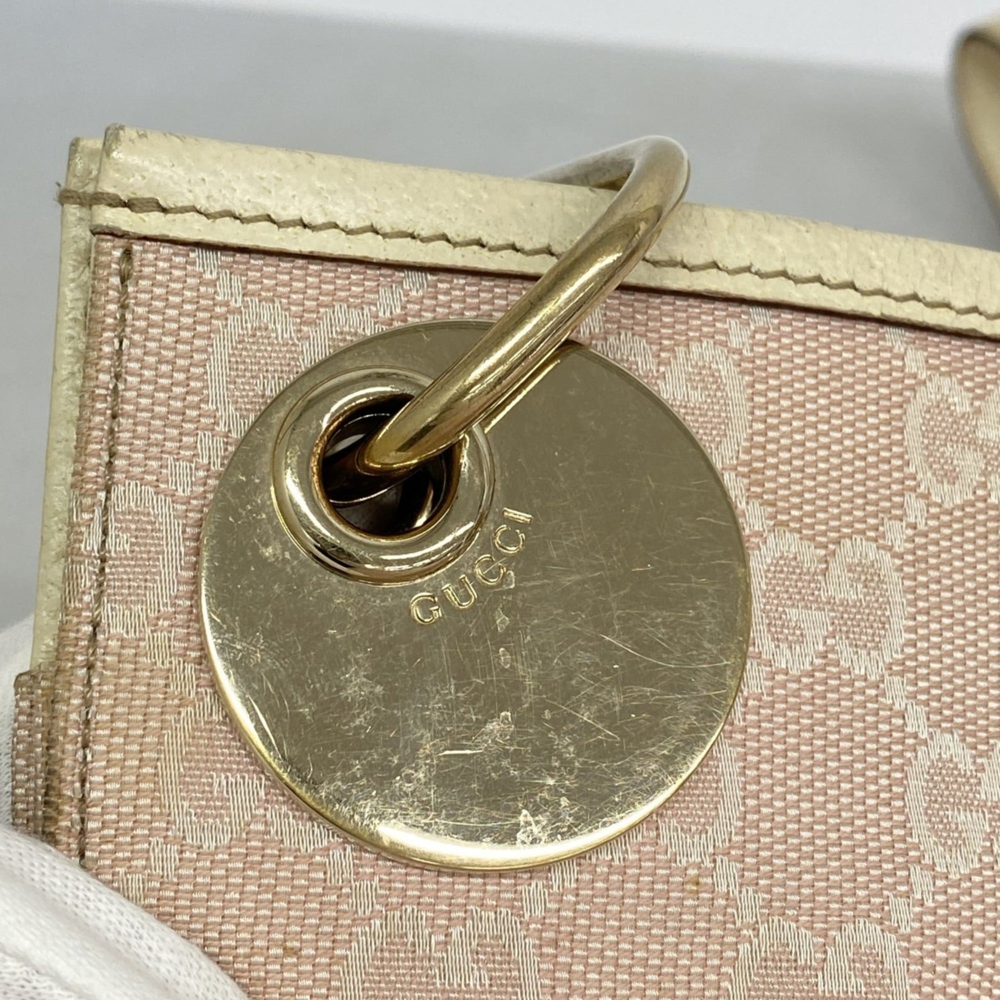Gucci Pink Canvas Shoulder Bag