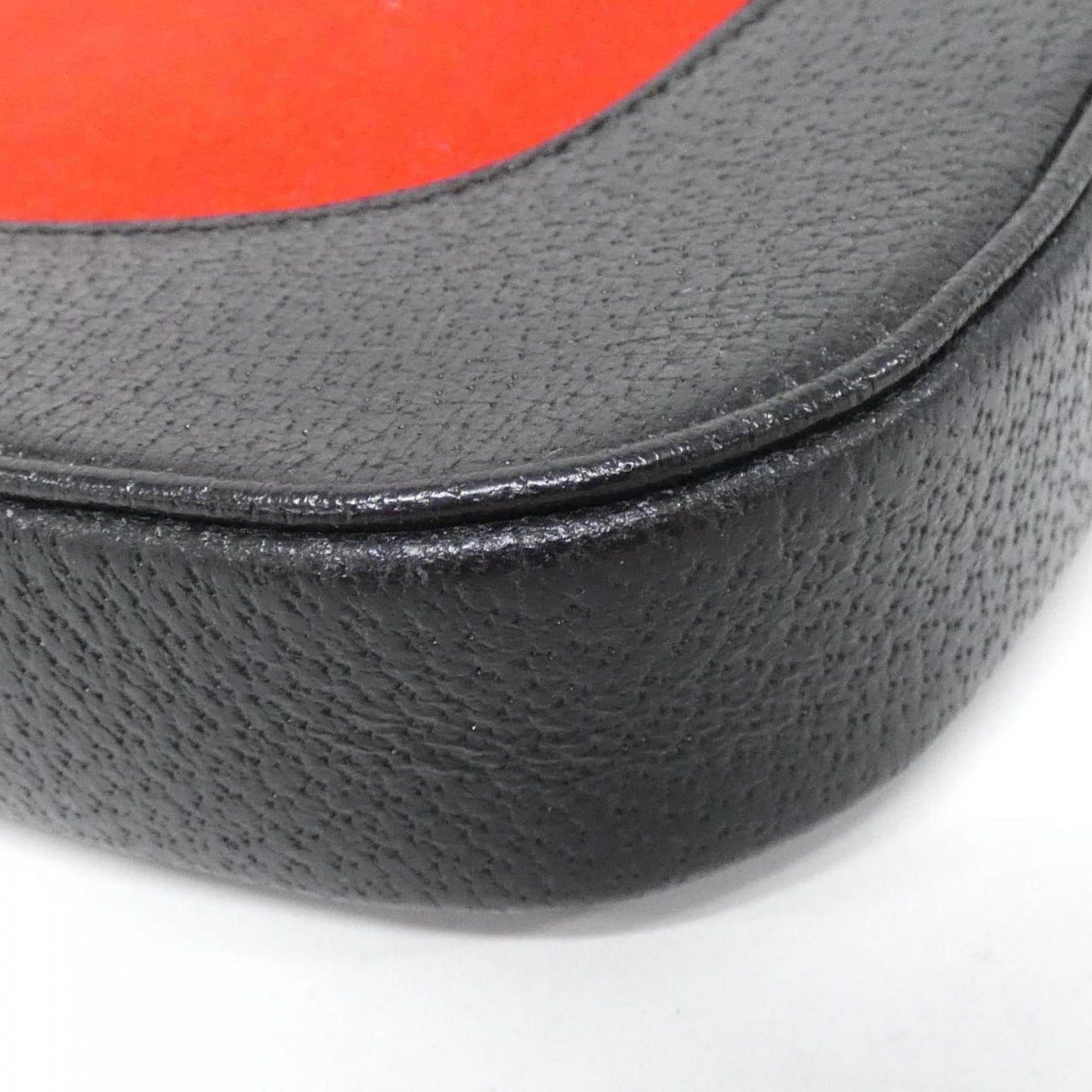 Gucci Black Red Color Felt Leather Shoulder Bag
