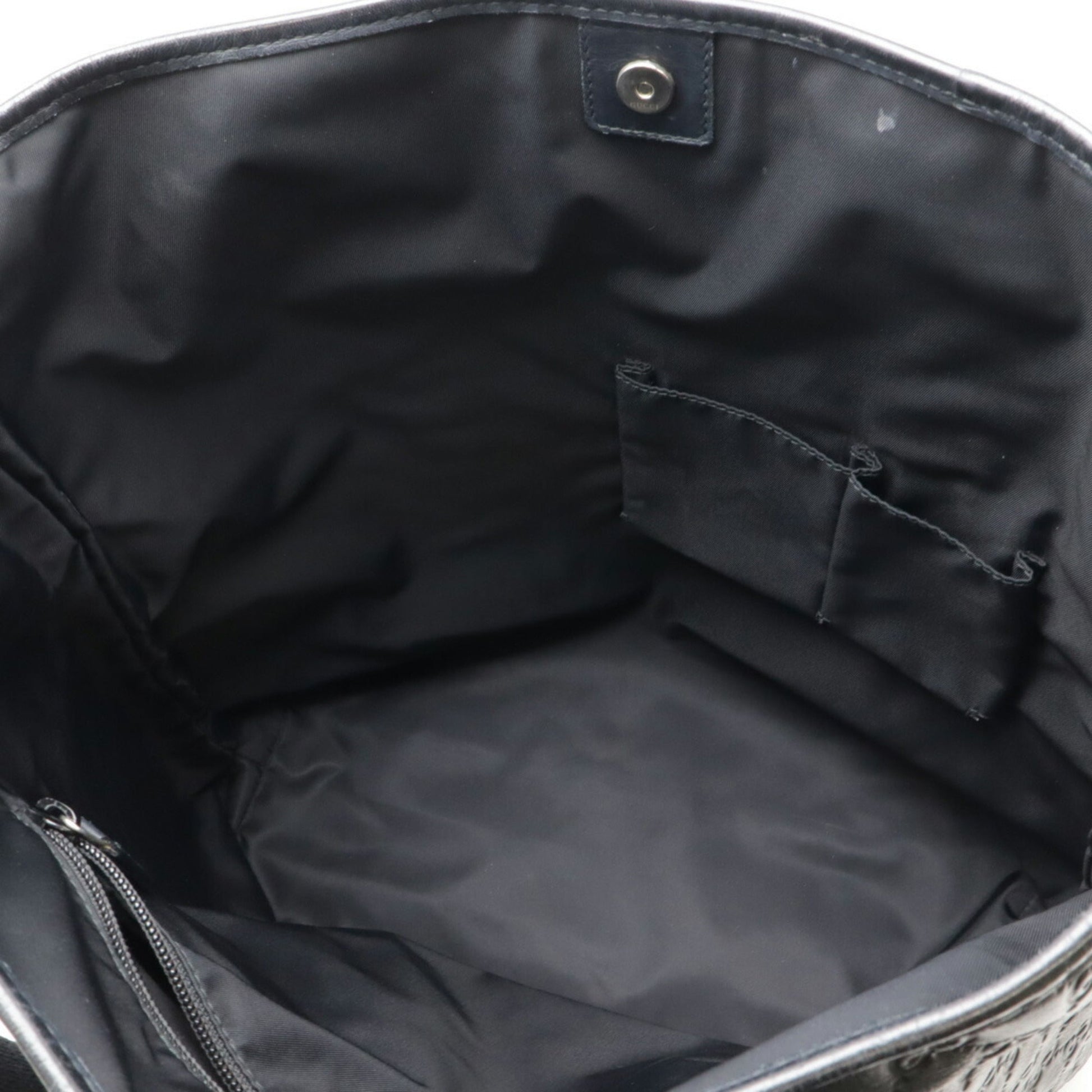 Gucci Black Rubber Leather Shoulder Bag Tote Bag