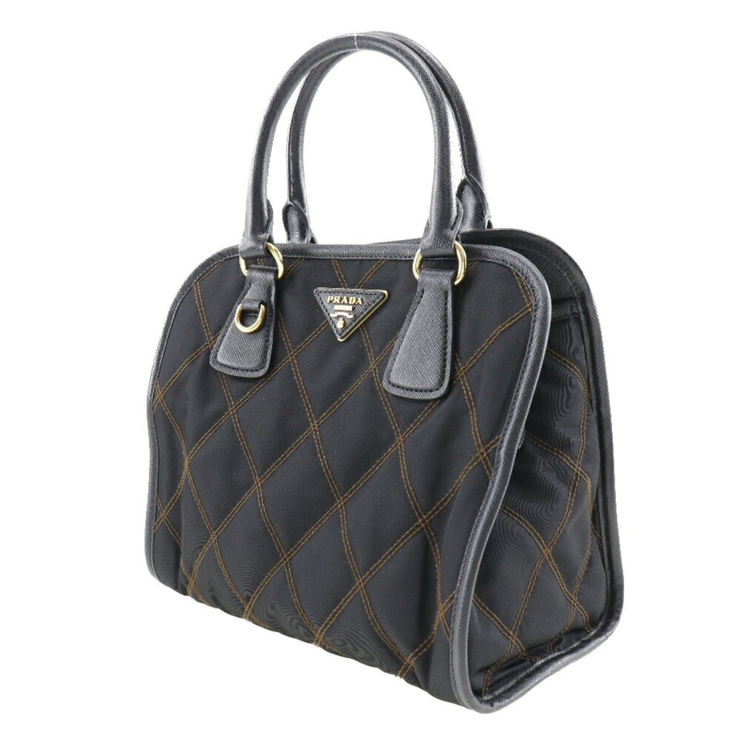 Prada Handbag 2Way Shoulder Crossbody Magnetic Type Safiano Ladies Nylon Saffiano Quilted Shoulder Bag