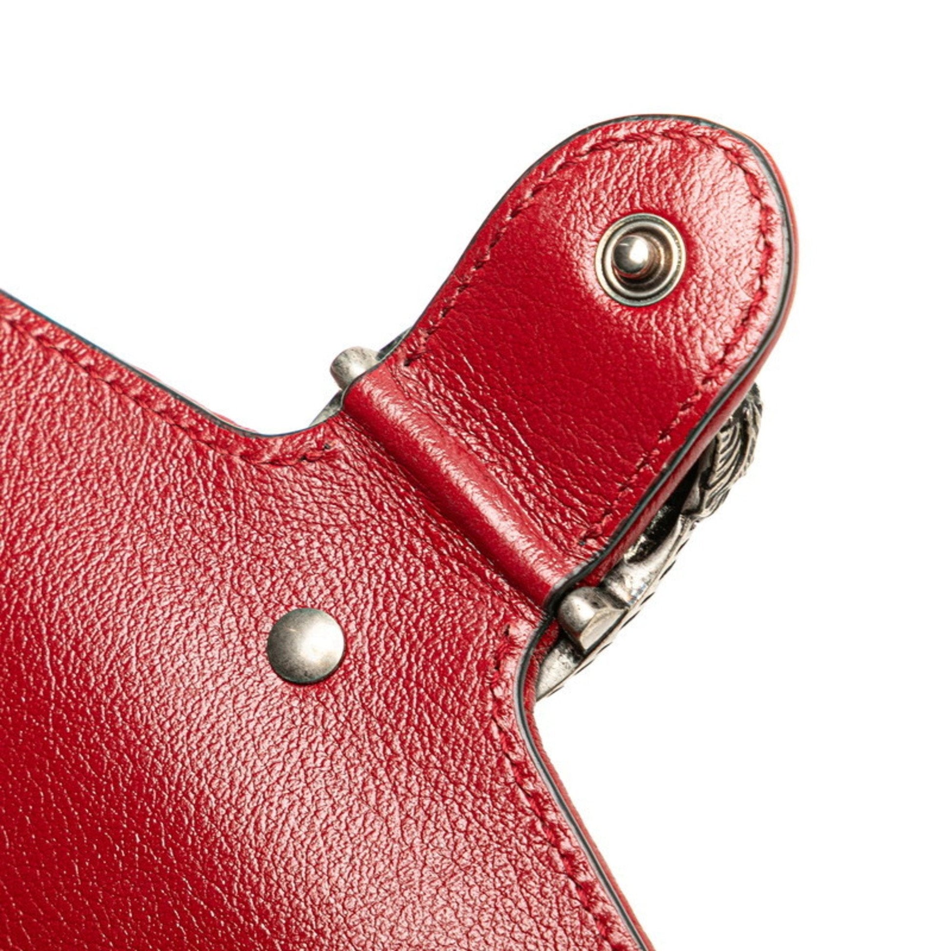 Gucci Red Color White Tweed Leather Shoulder Bag