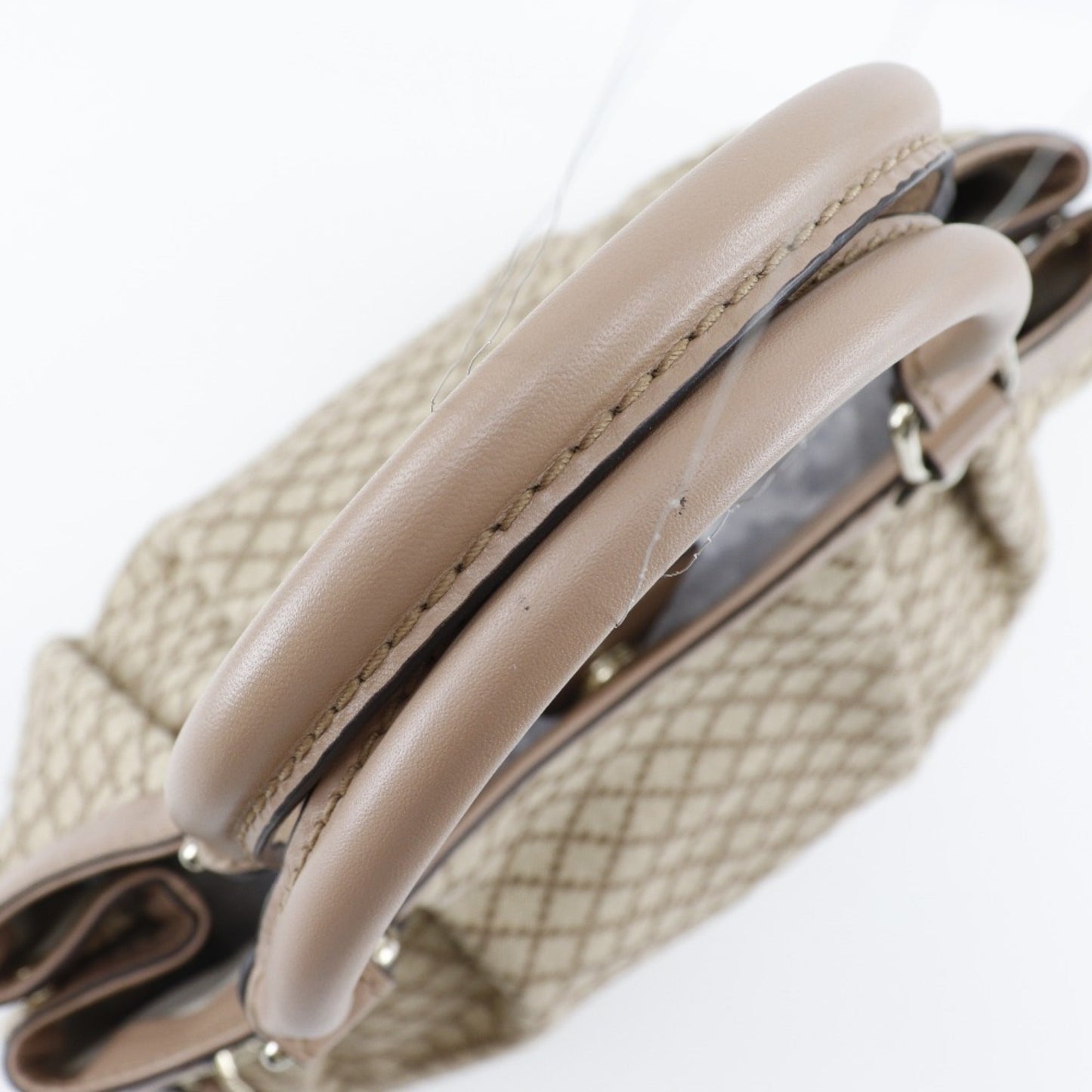 Gucci Beige Pink Canvas Handbag