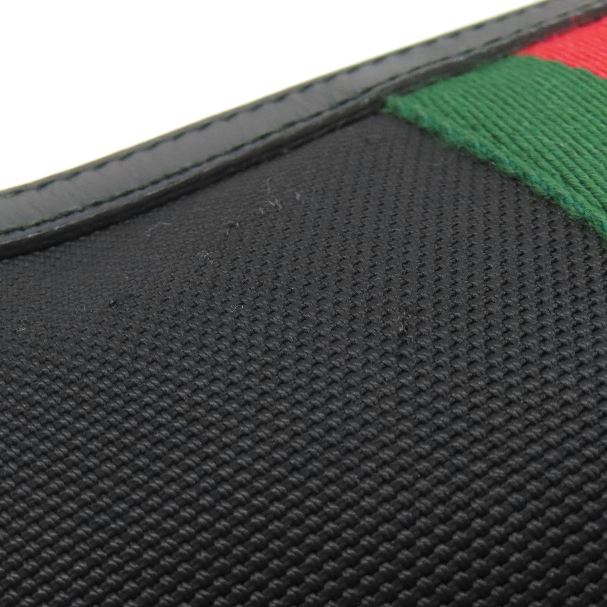 Gucci Sherry Line Black Canvas Shoulder Bag
