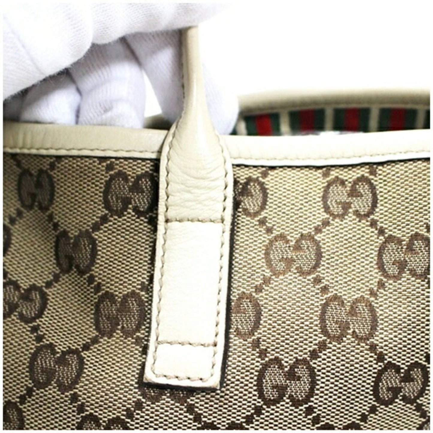 Gucci Brown Ivory Multi-Color Canvas Leather Shoulder Bag